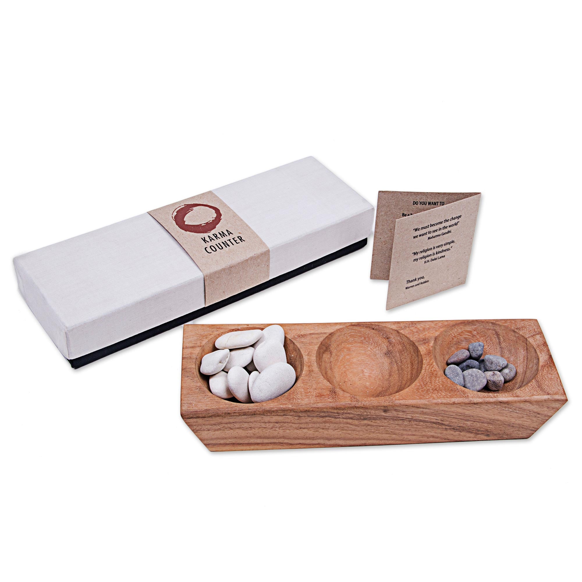 Premium Handmade Suar Wood Karma Counter - Natural Brown | Pertiwi Collection