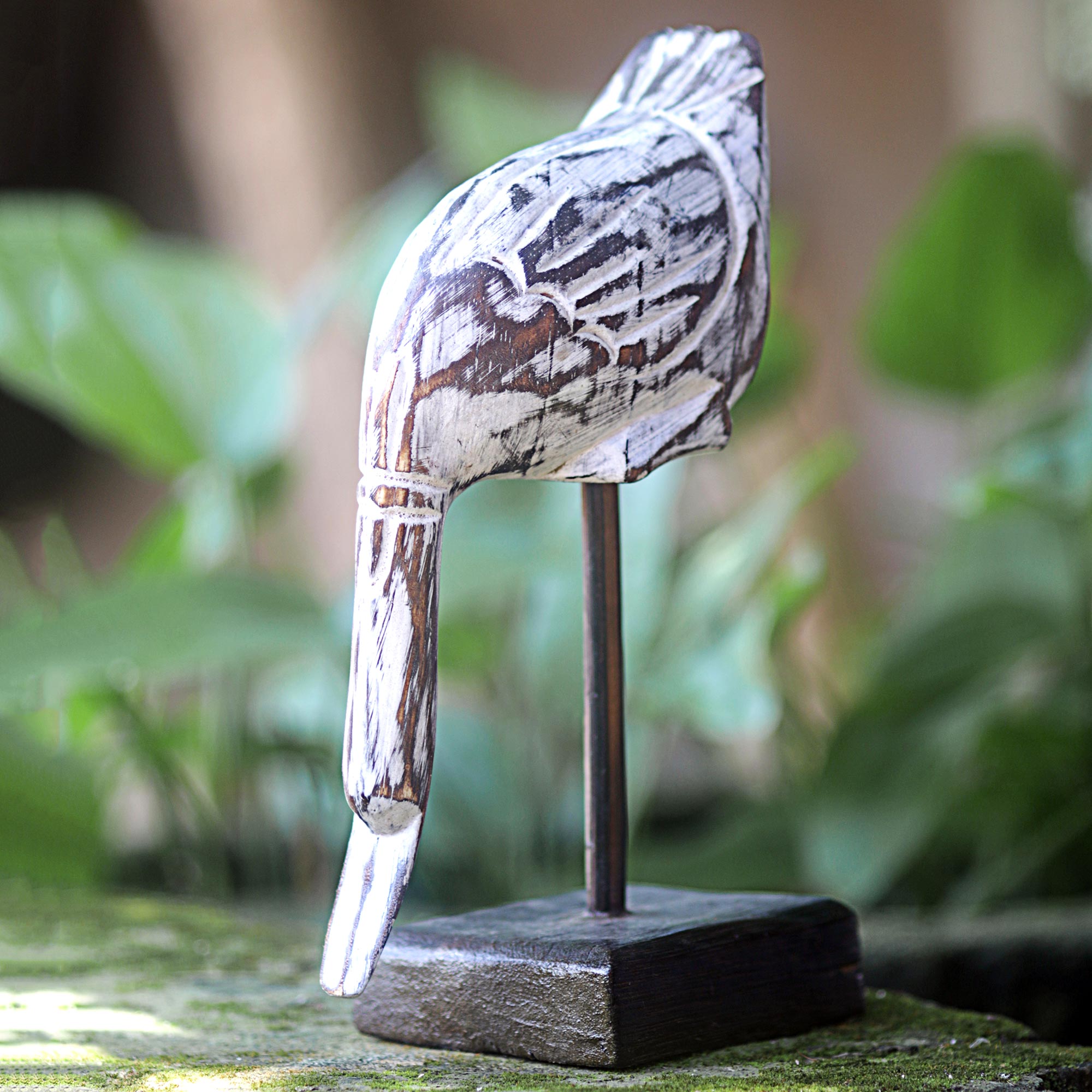 Premium Handcrafted White Duck Wood Sculpture – Authentic Indonesian Artistry