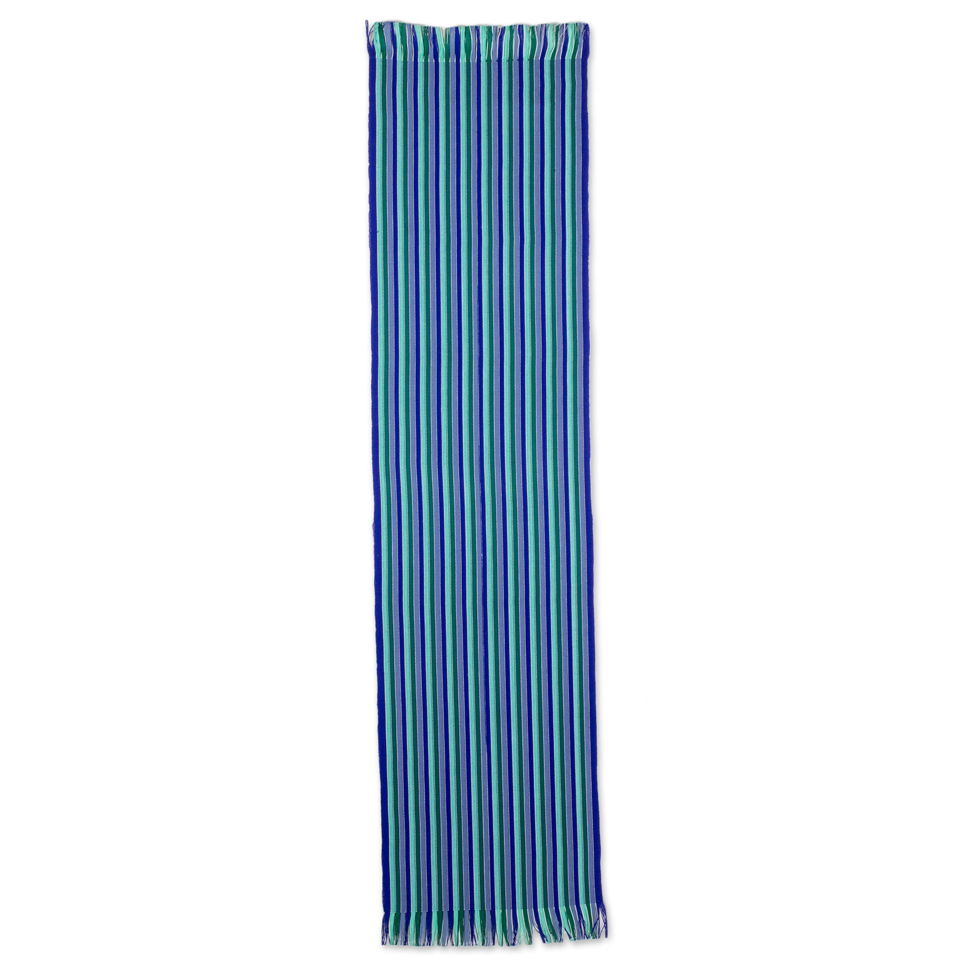 Premium Ocean Memory Striped Cotton Table Runner – Handwoven Elegance