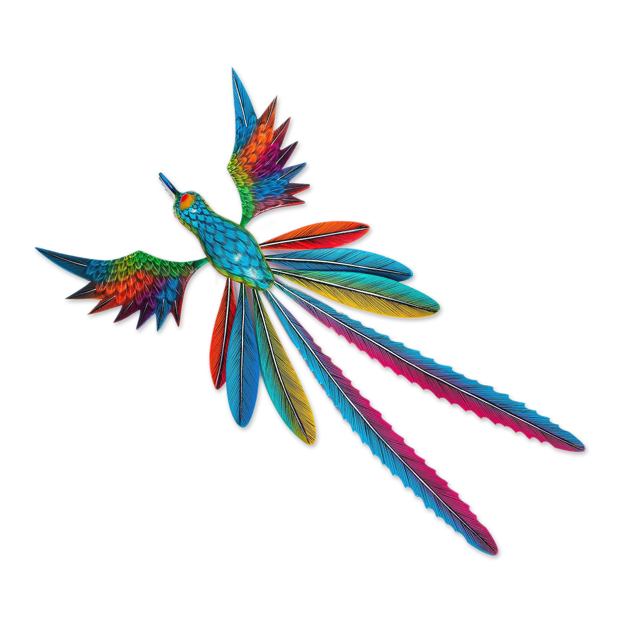 Premium Handcrafted Quetzal Alebrije Sculpture - Psychedelic Wood Art