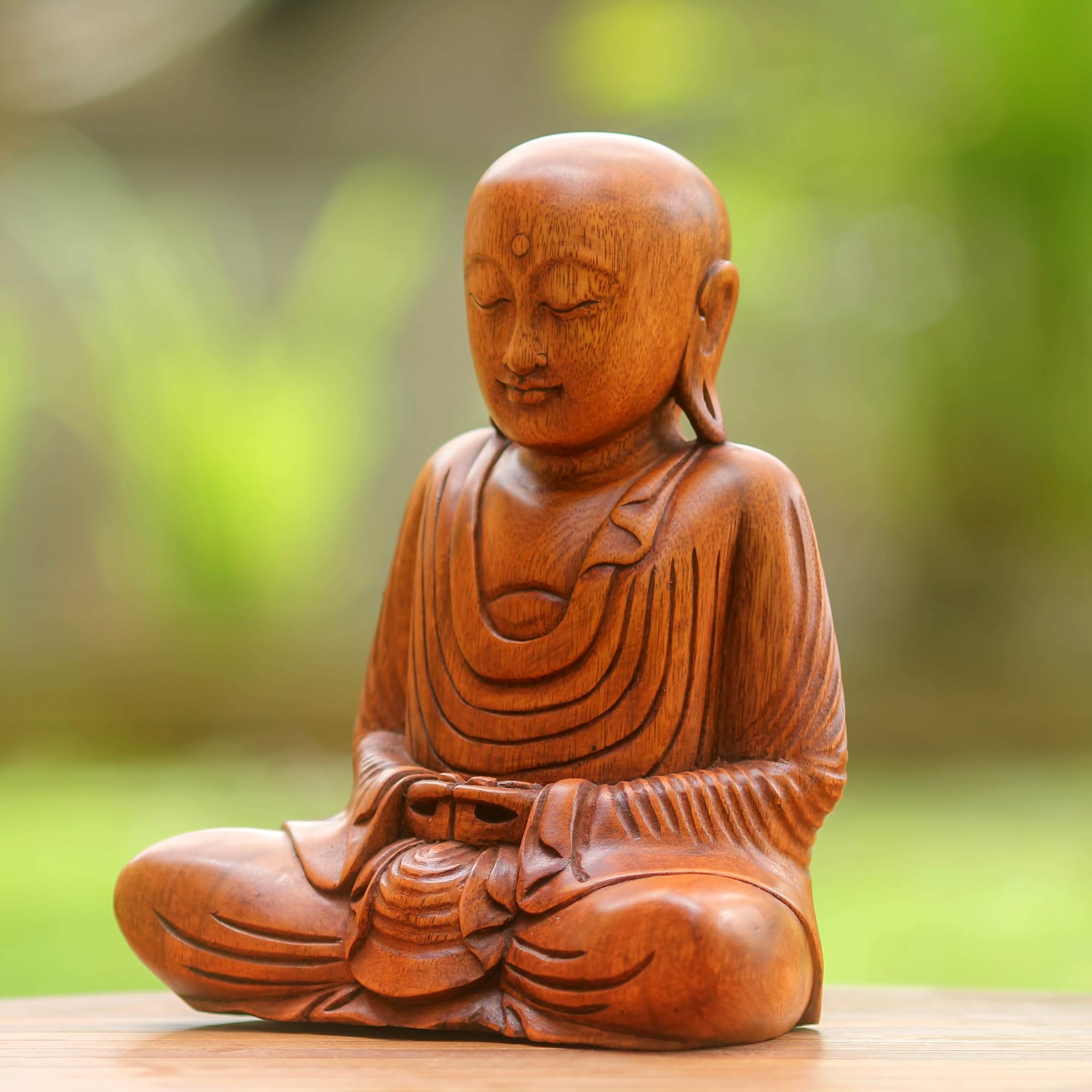 Premium Hand-Carved Samadhi Buddha Statue - Authentic Balinese Art