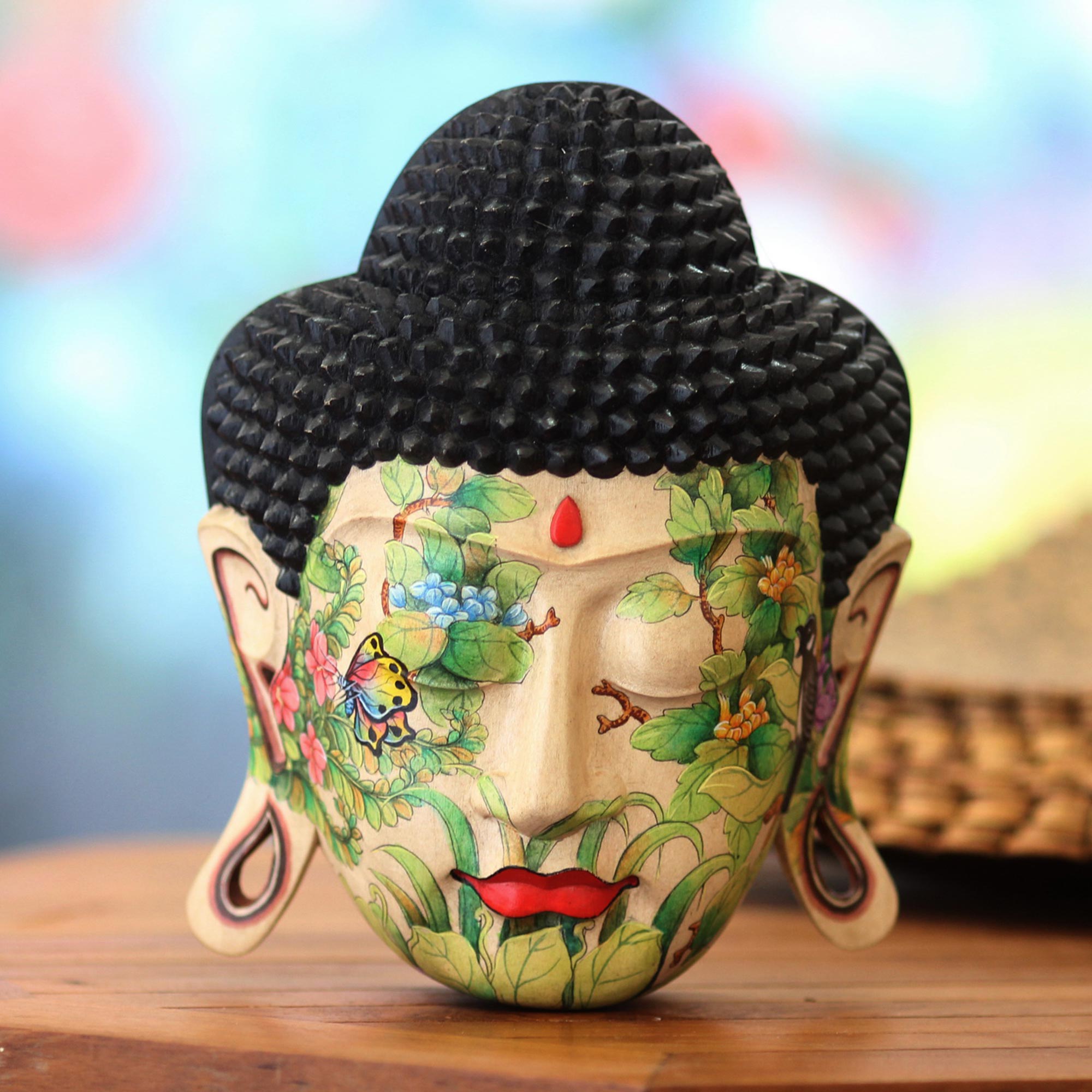 Premium Handcrafted Buddha Wood Mask