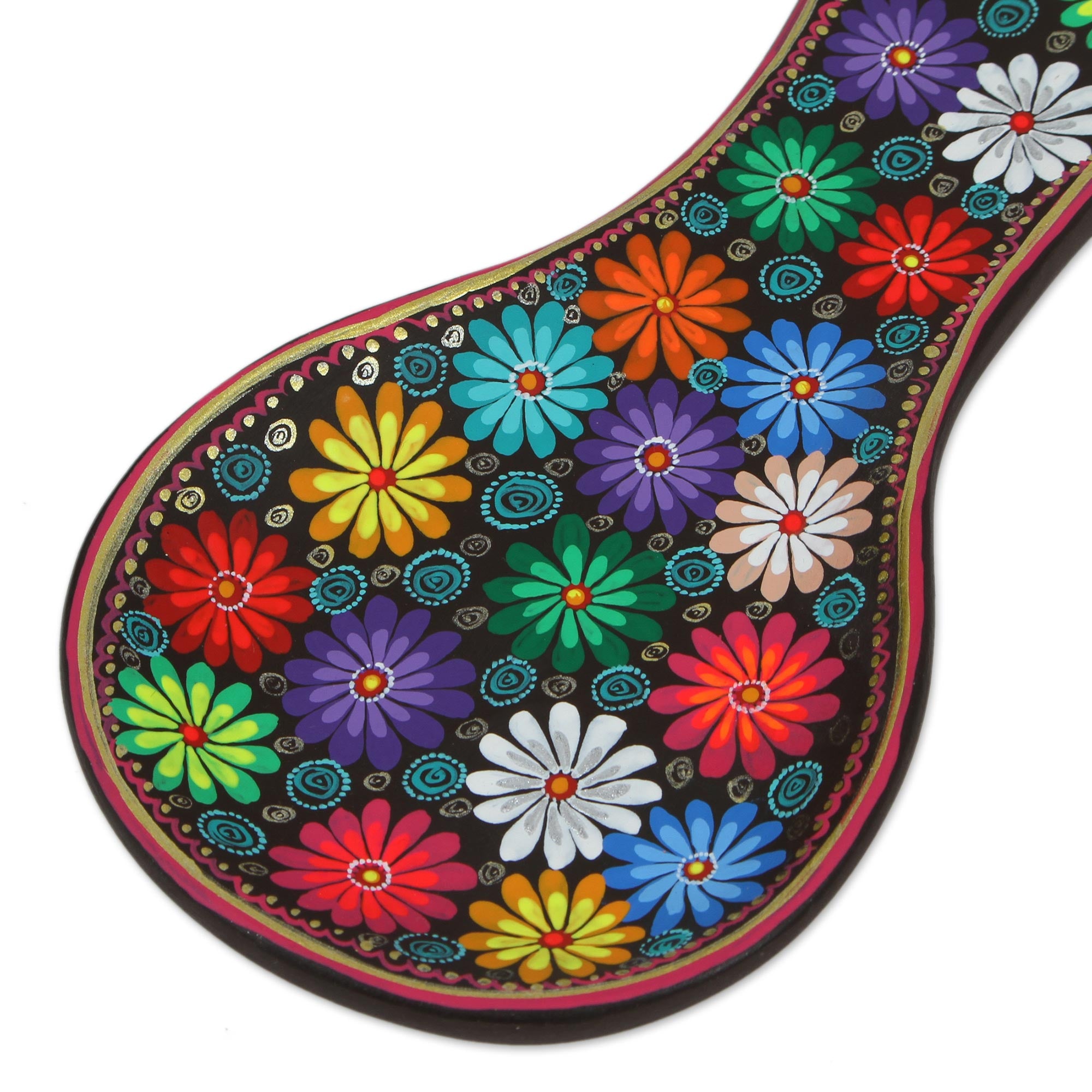 Premium Hand-Painted Floral Ceramic Spoon Rest - Hacienda Style from Mexico