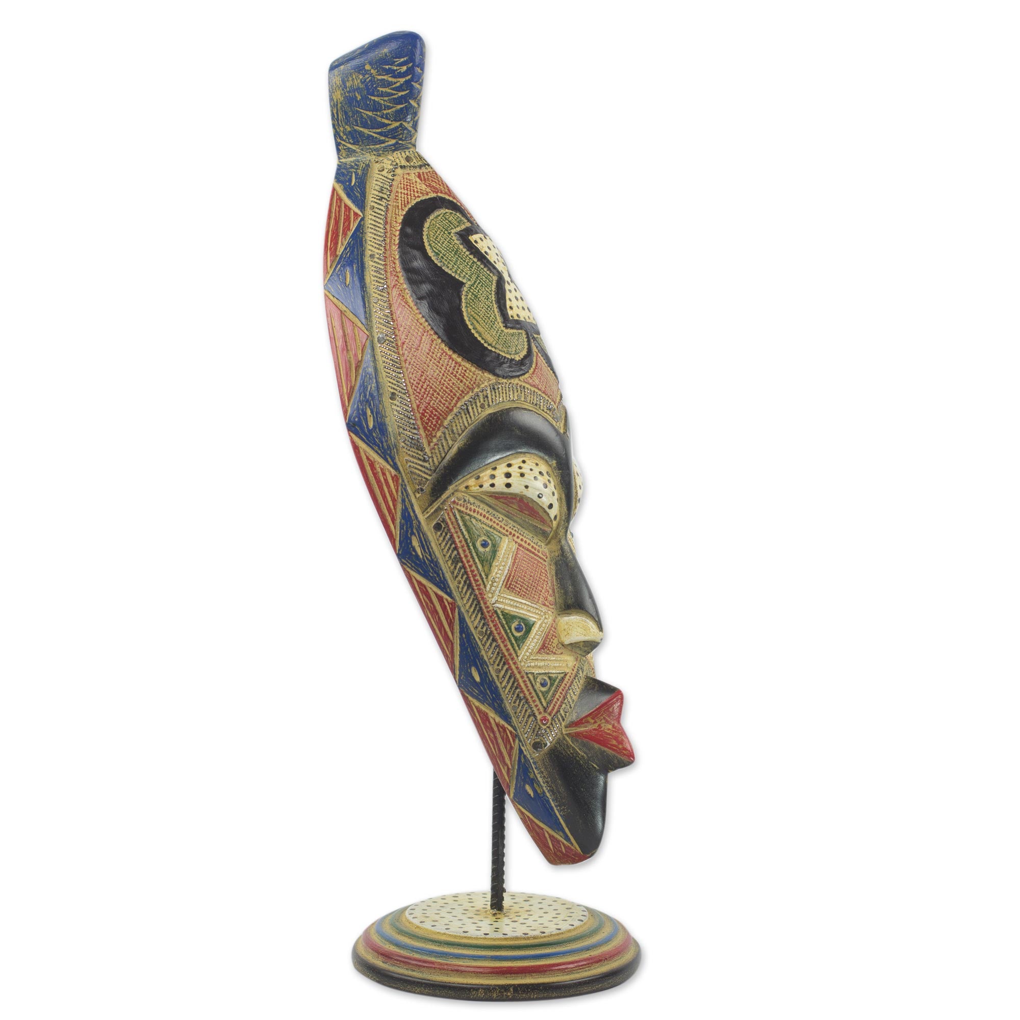 Premium Handcrafted African Sese Wood Mask - Unity & Strength Art Piece