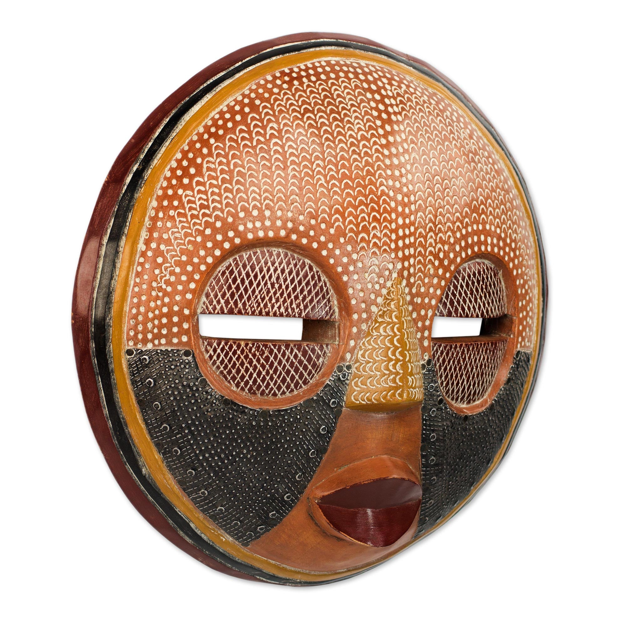 Premium Handcrafted African Sese Wood Wall Mask - 'Gameli' by Victor Dushie