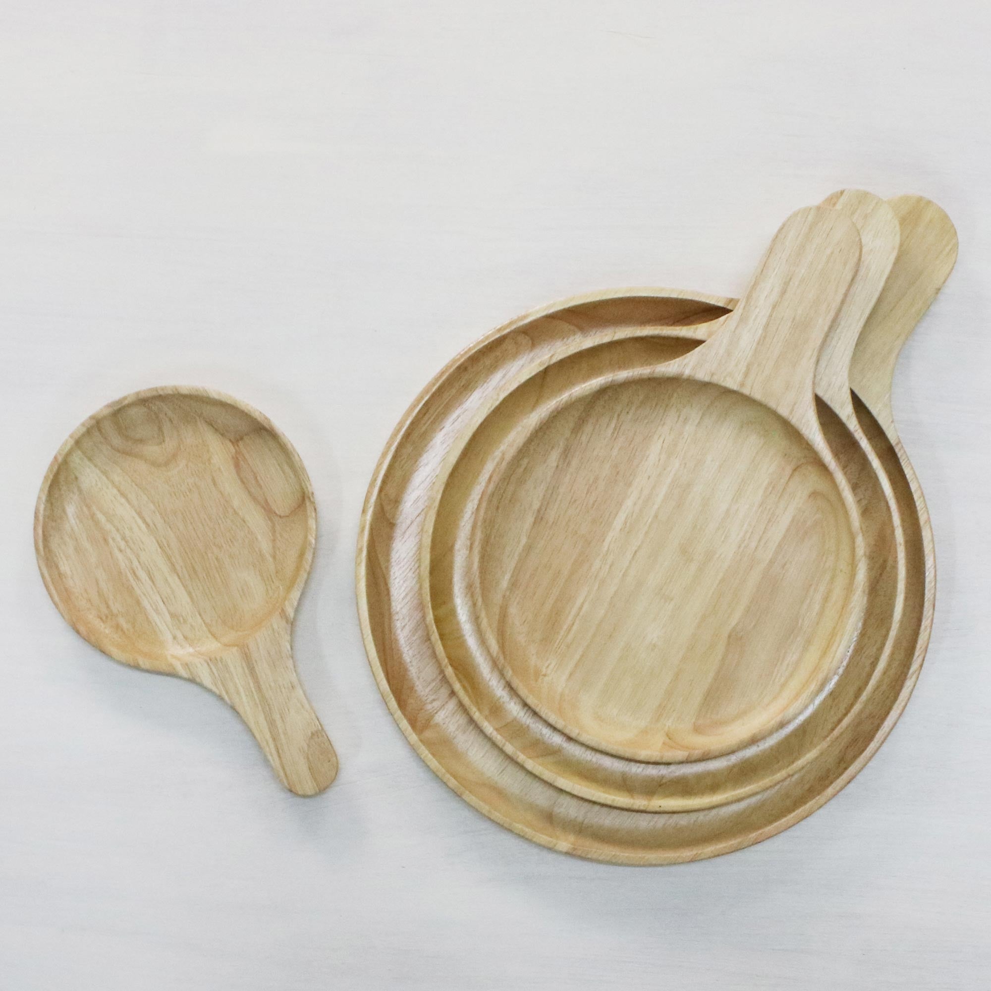 Premium Handcrafted Wooden Plates Set - Nature's Lollipops Collection