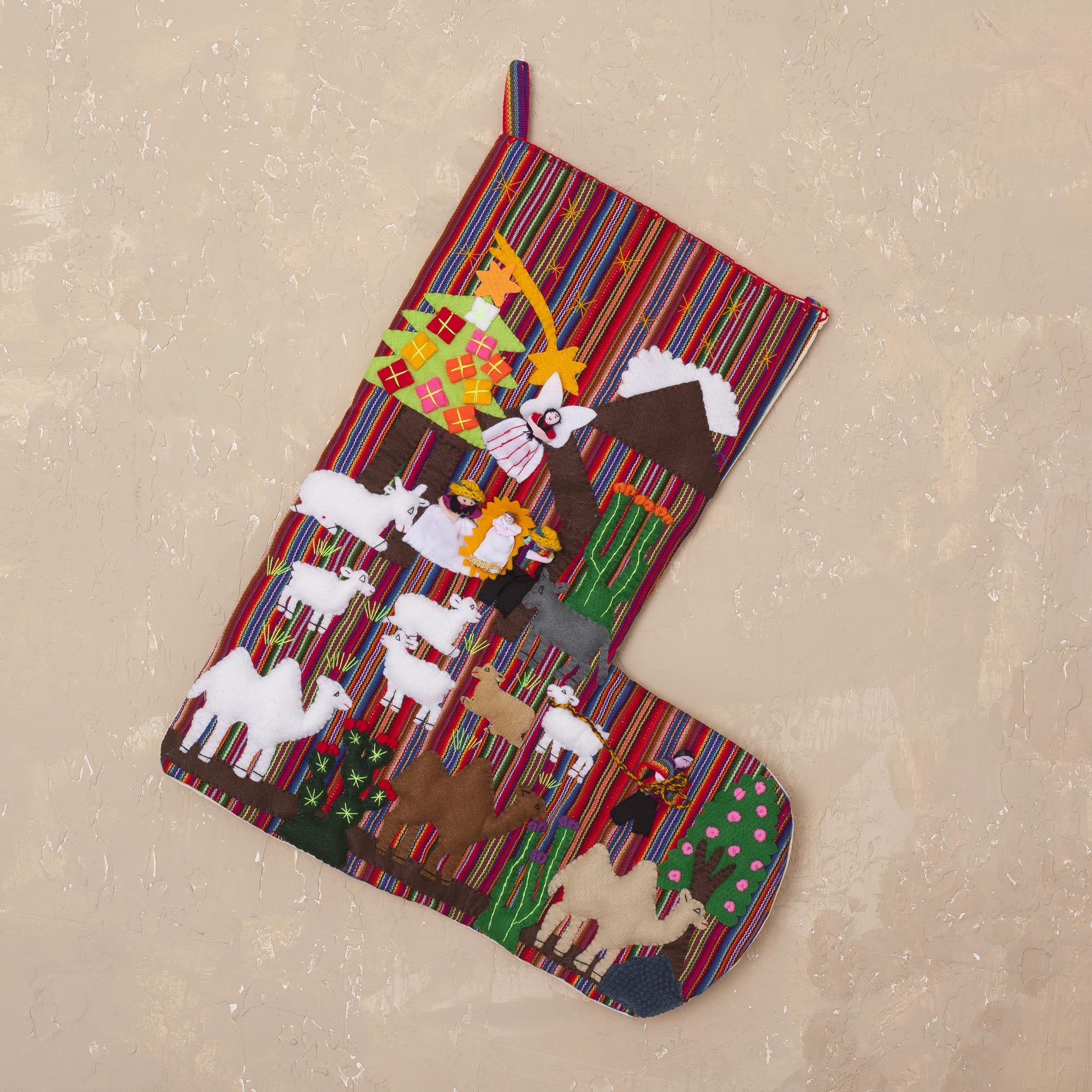 Premium Guiding Star Applique Christmas Stocking - Handmade Heirloom