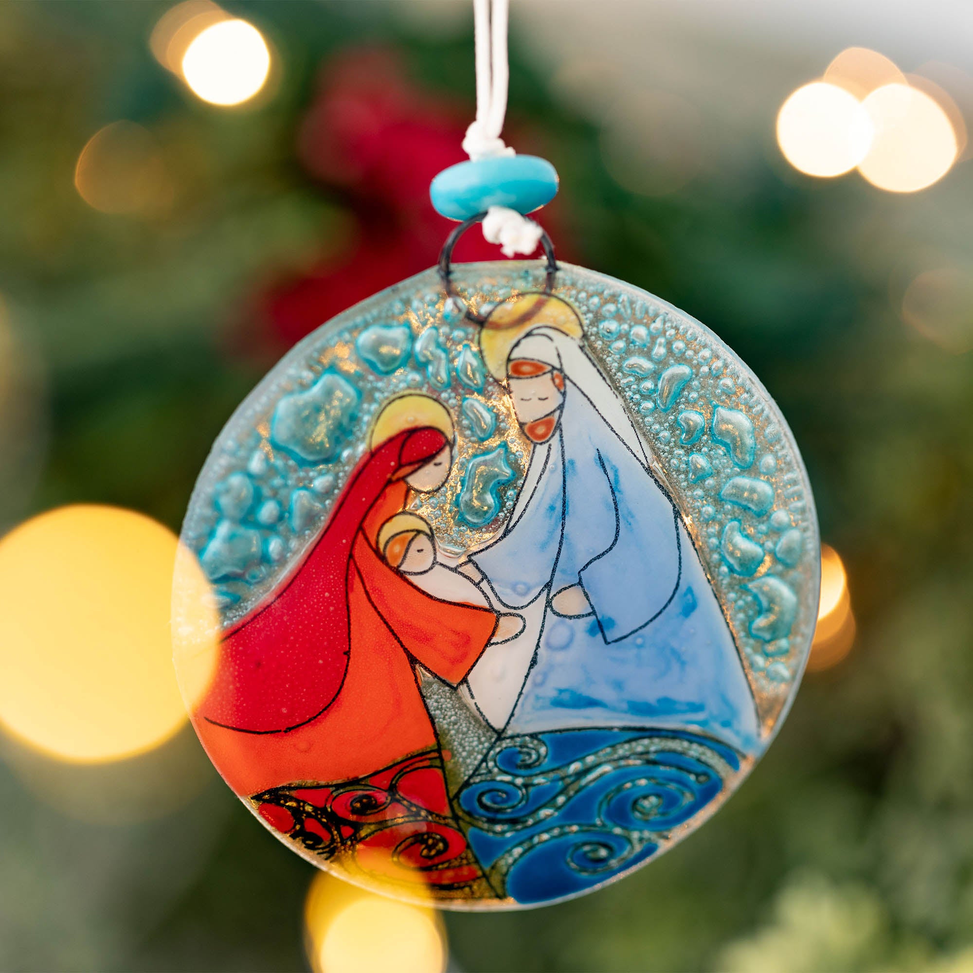 Premium Nativity Recycled Glass Ornament - Handcrafted in Ecuador