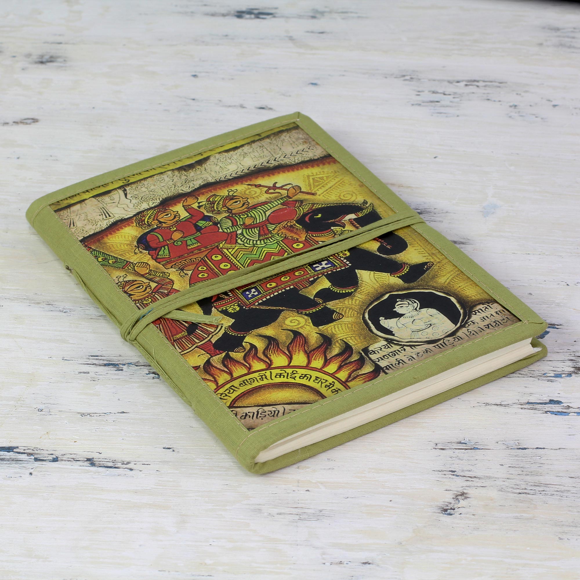 Premium Mughal Monarch Green Elephant Handmade Paper Journal – Ultimate Artisan Notebook from India
