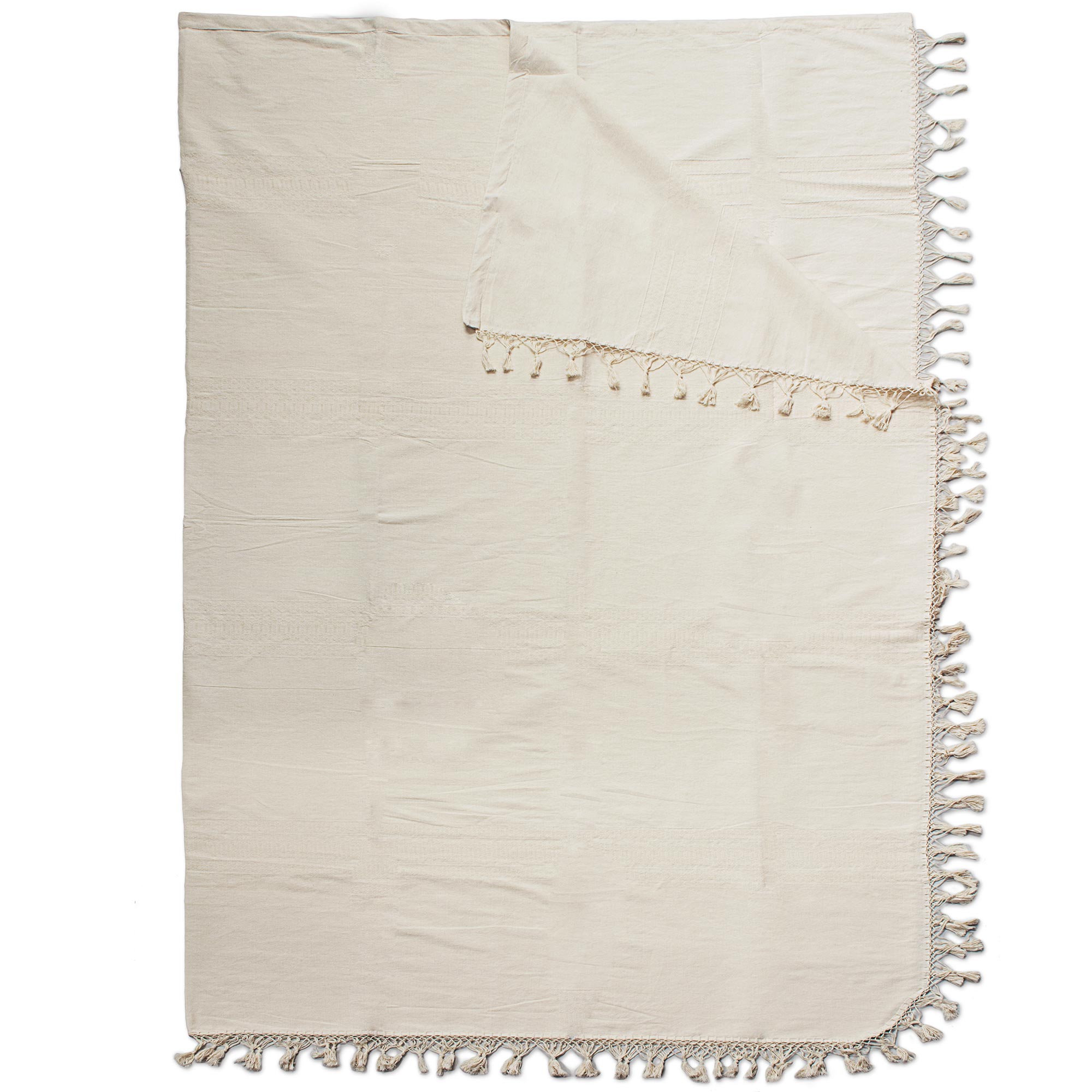 Premium Ivory Memories Handwoven Cotton Blanket - Ultimate Elegance