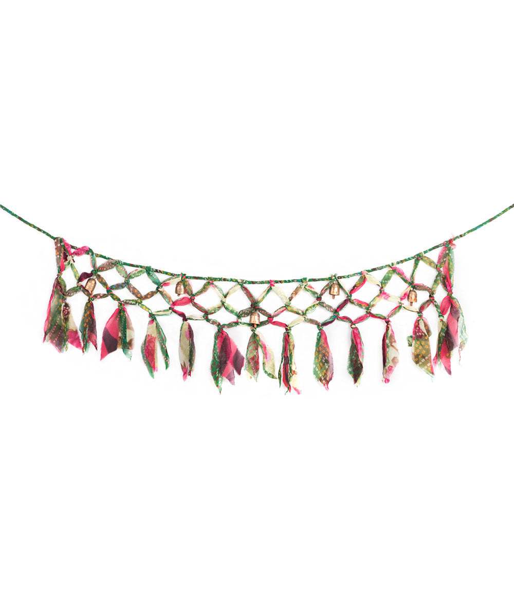 Premium Macrame Garland with Sari & Song Bells