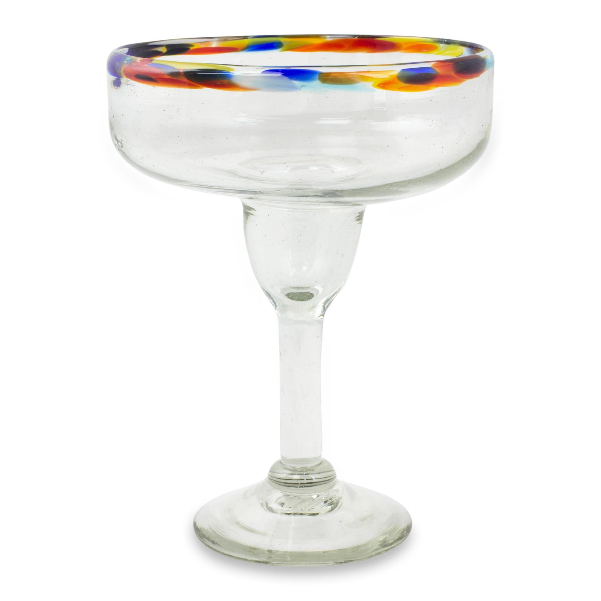 Premium Confetti Path Set of 6 Handblown Margarita Glasses - Ultimate Party Upgrade