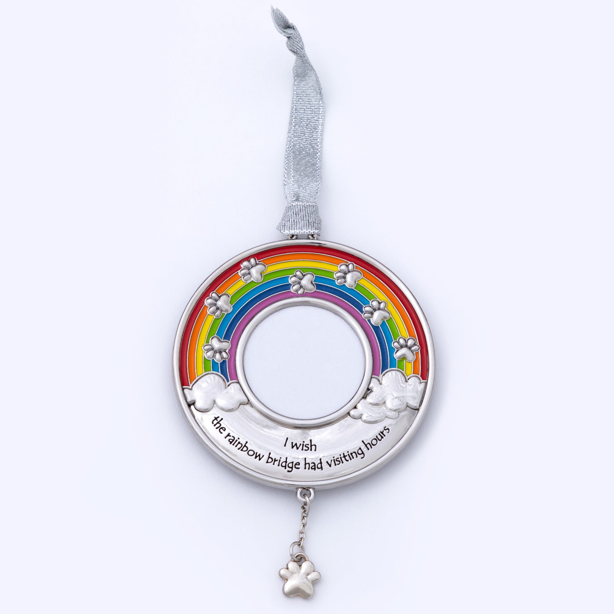 Premium Rainbow Bridge Memorial Paw Print Ornament