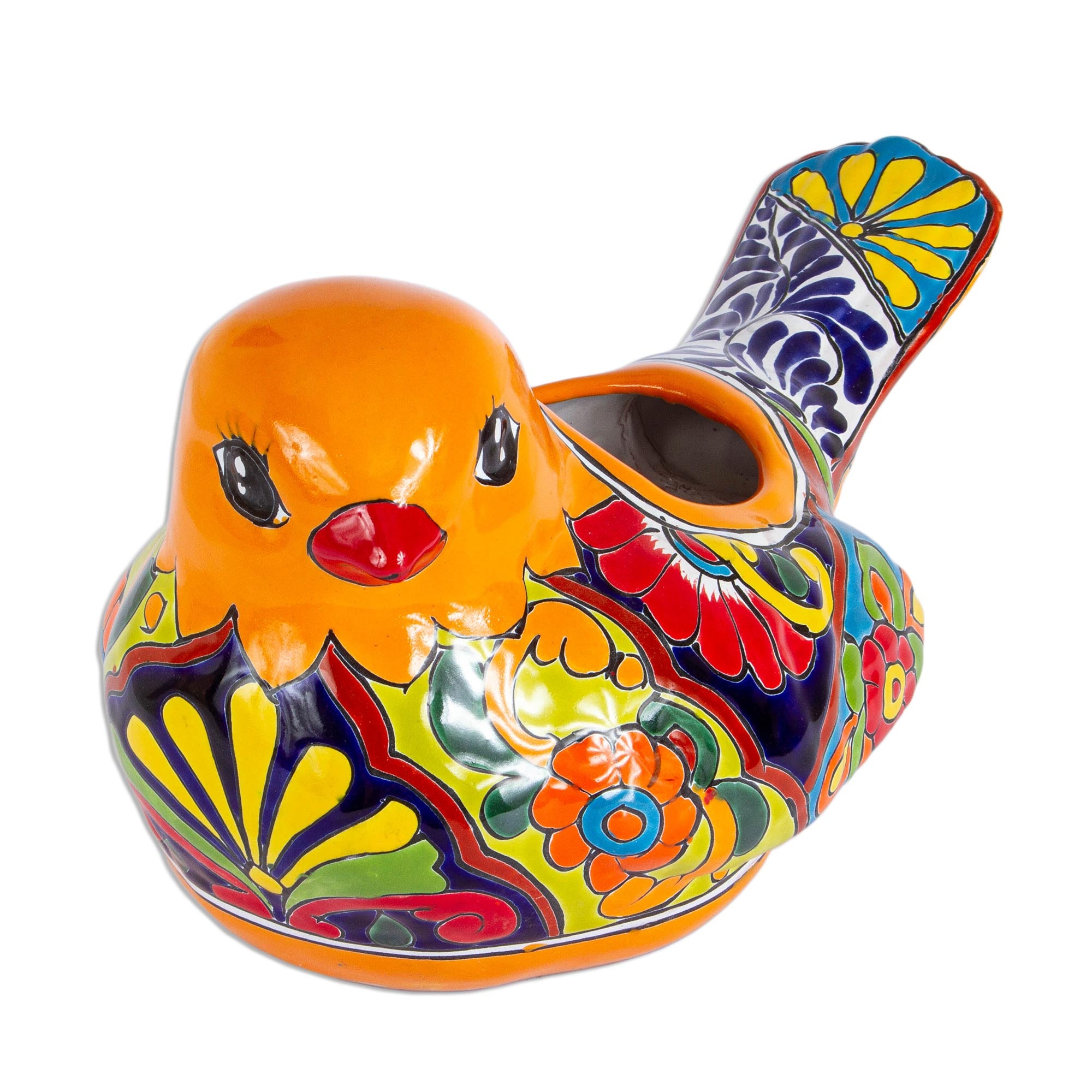 Premium Talavera-Style Ceramic Dove Planter - Handcrafted in Mexico