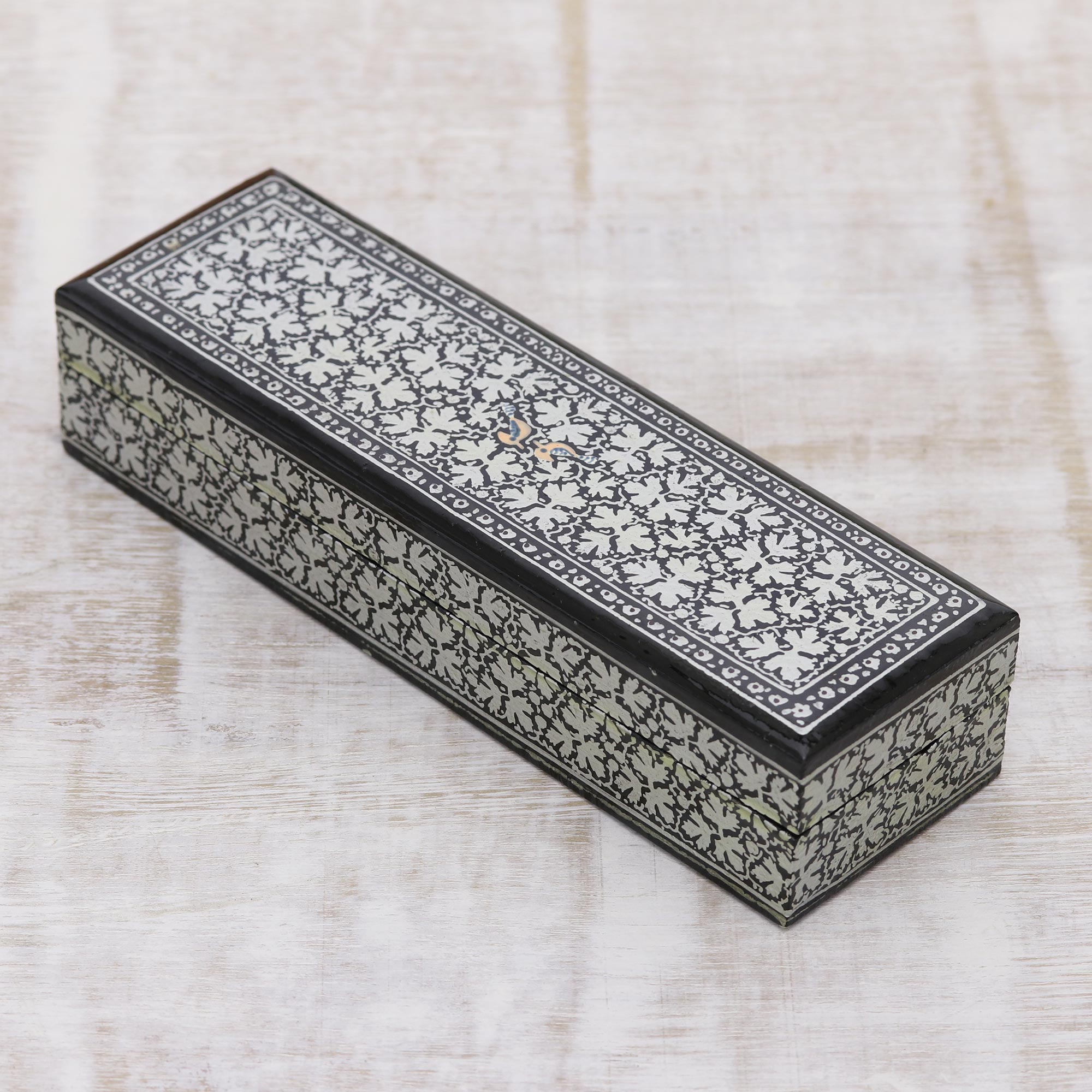 Premium Midnight Charm Handmade Wood Floral Box - Ultimate Home Decor by Indian Artisan