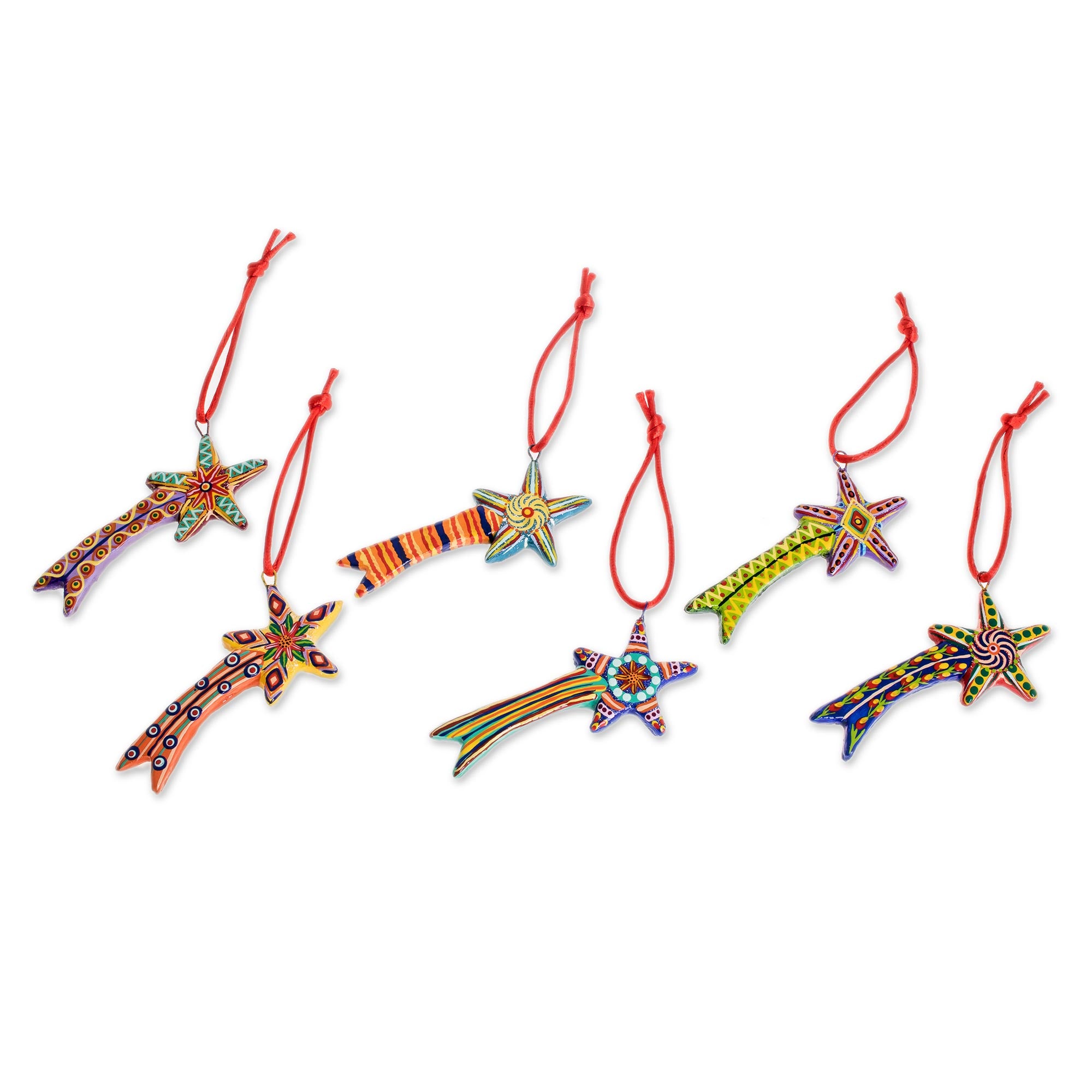 Premium Handcrafted Shooting Star Ornaments - Set of 6