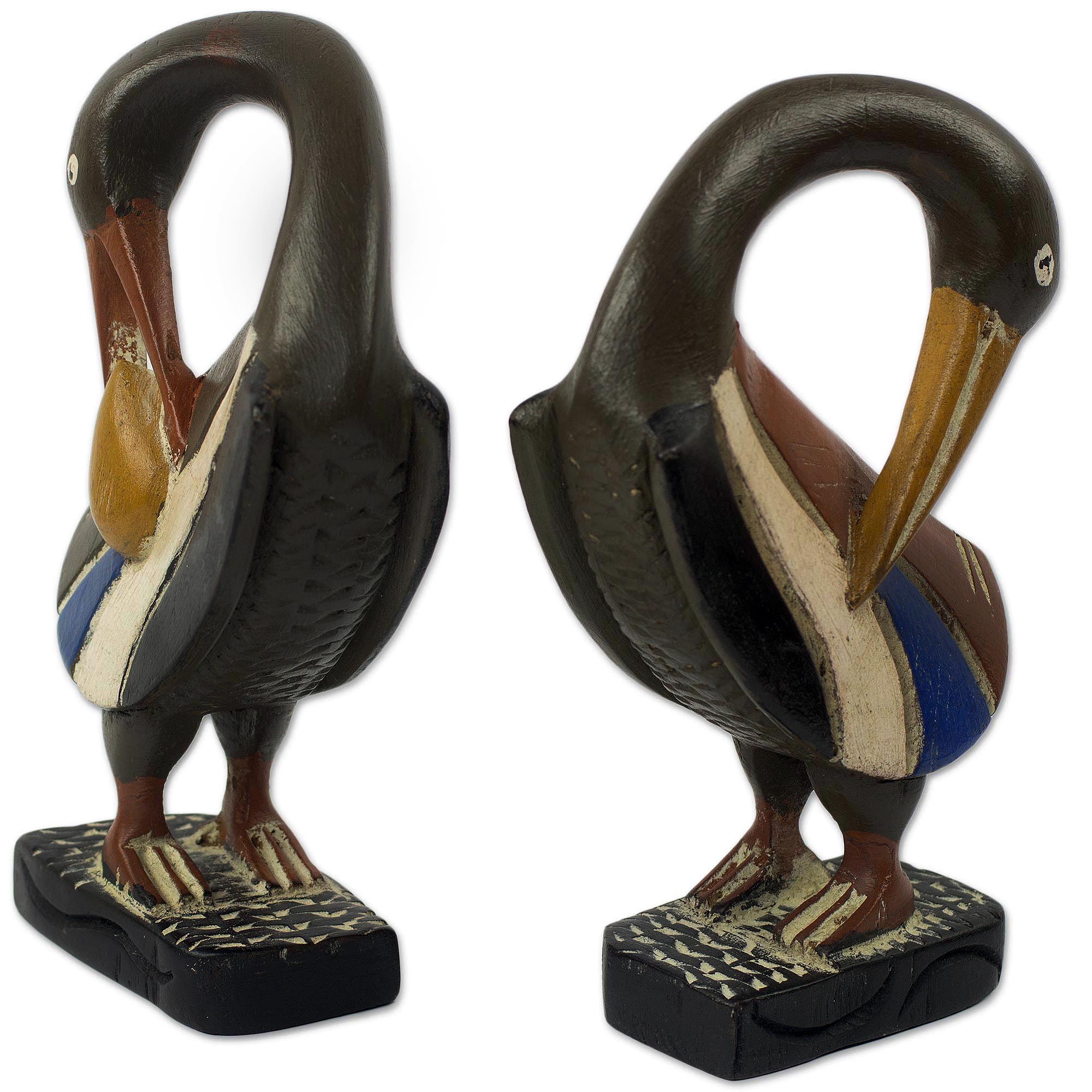 Premium Sankofa Bird Wood Sculptures - Handcrafted Pair