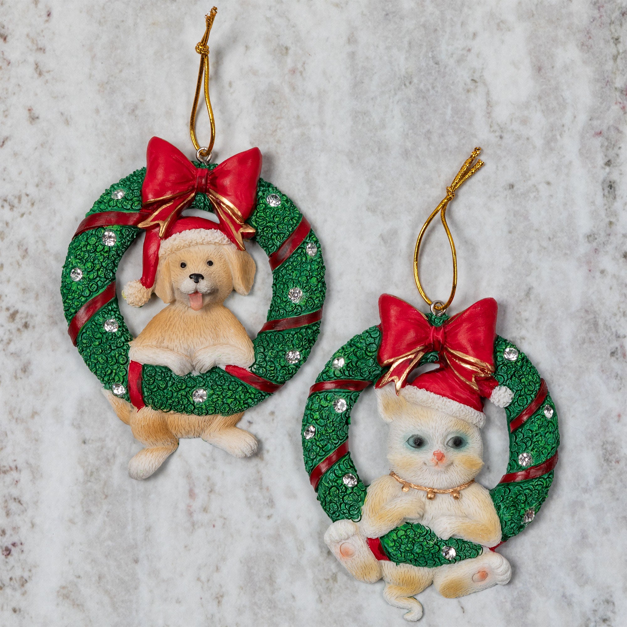 Premium Merry Christmas Wreath Ornament - Festive Pet Lover's Edition