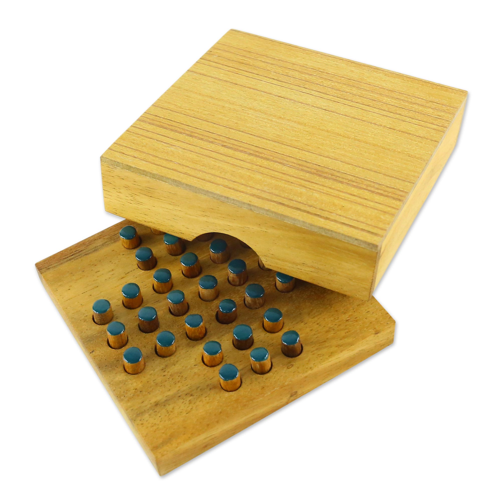 Premium Teal Wooden Peg Game - Handcrafted in Thailand
