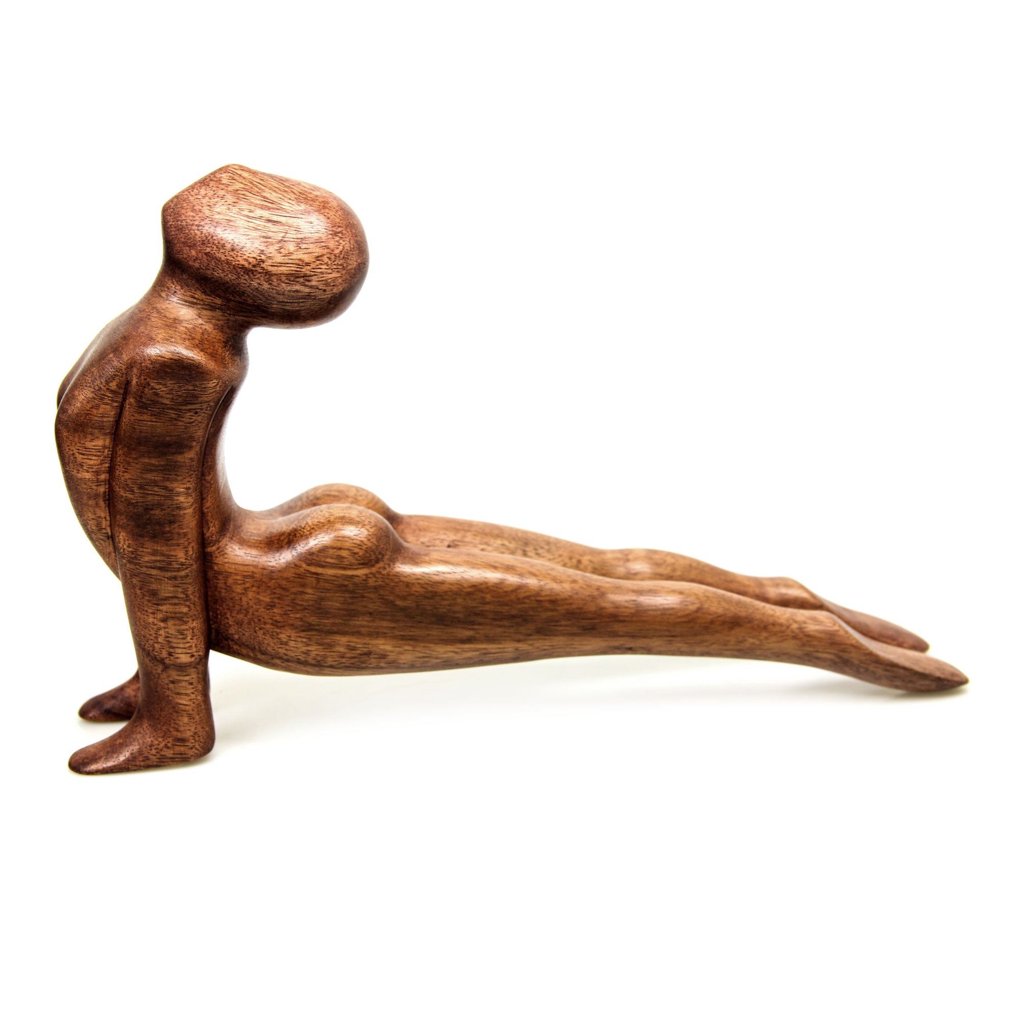 Premium Yoga Cobra Pose Sculpture - Handcrafted Wood Art