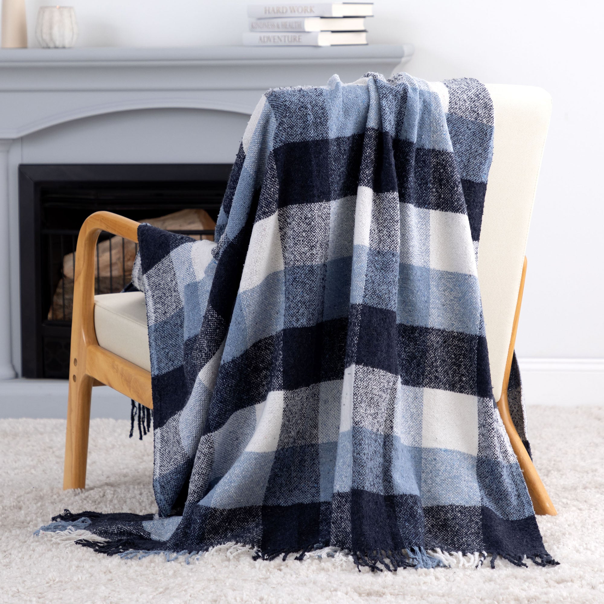 Premium Ukrainian Wool-Blend Fringed Throw Blanket - Ultimate Comfort & Warmth
