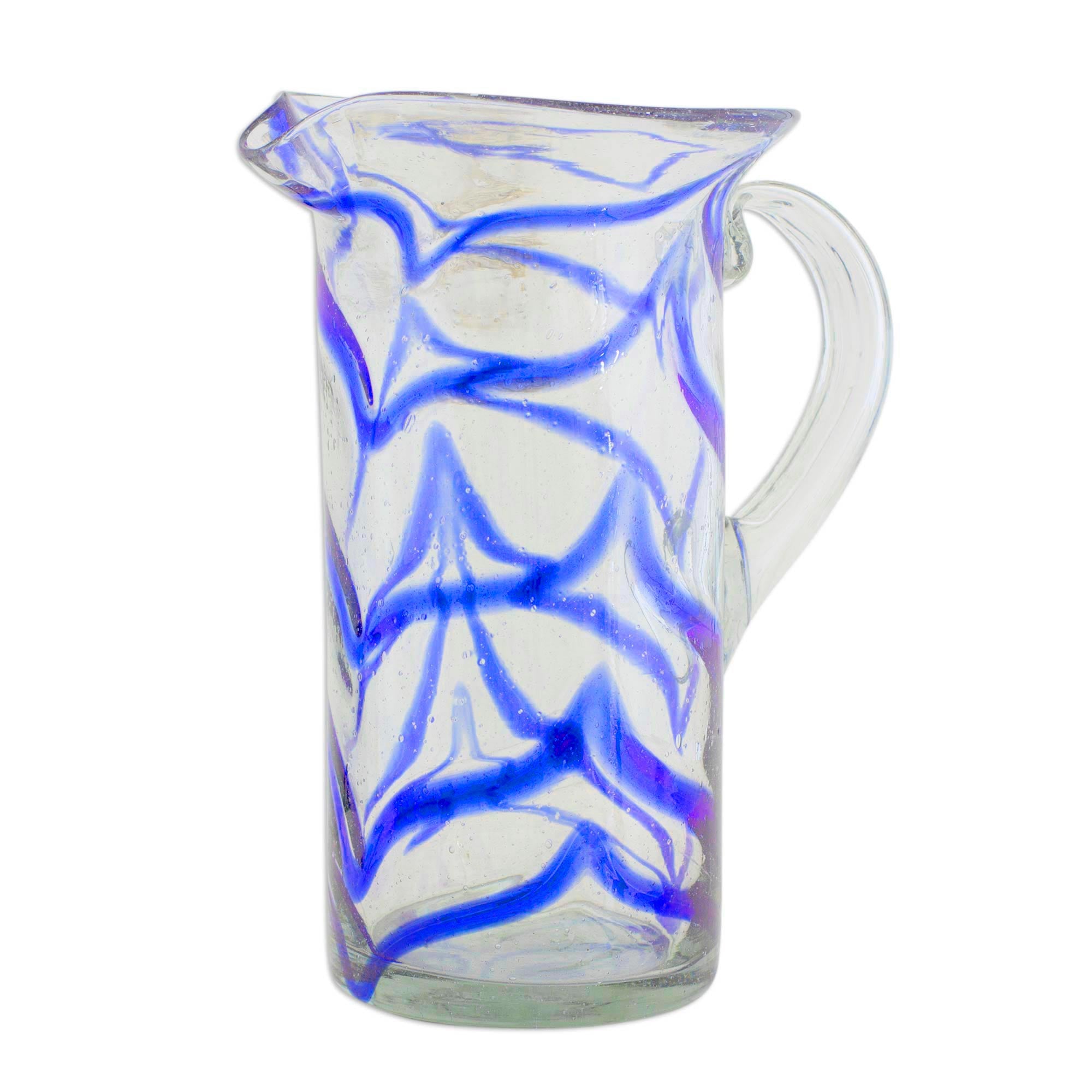 Premium Blue Caress Handcrafted Glass Pitcher