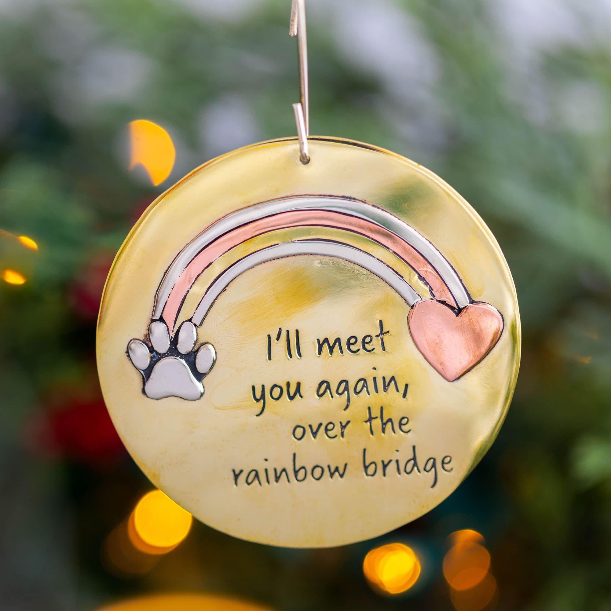 Premium Rainbow Bridge Memorial Ornament - Handcrafted Tribute