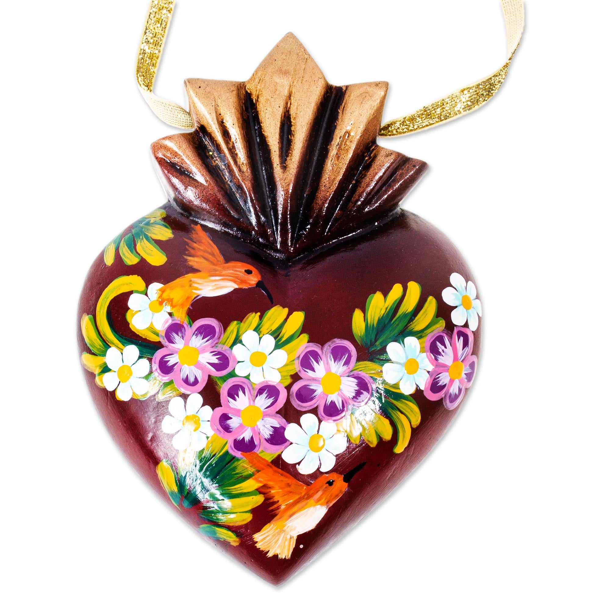 Premium Sacred Heart Wood Wall Art - Hand Painted by Mexican Artisan