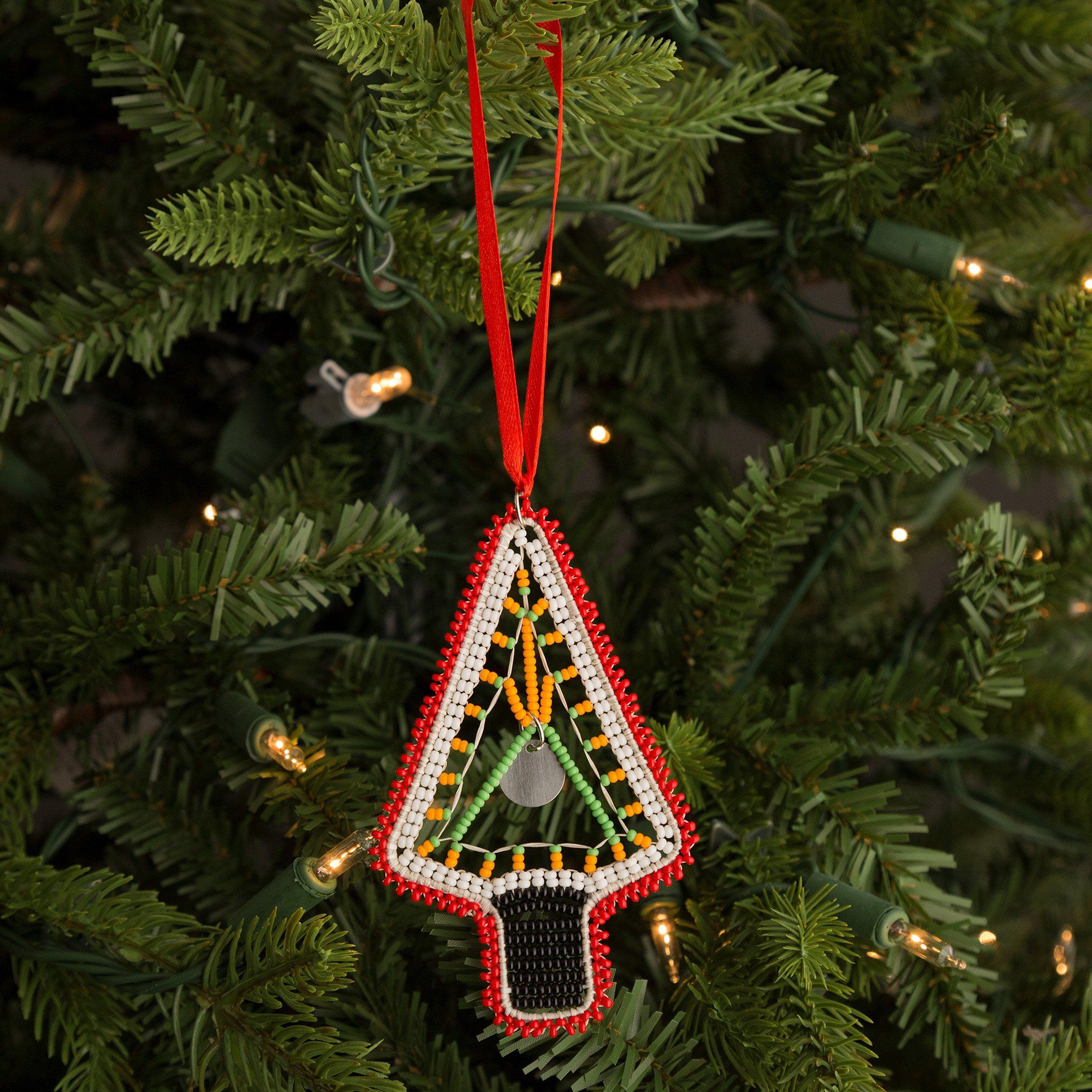 Premium Handcrafted Kenyan Beaded Tree Ornament
