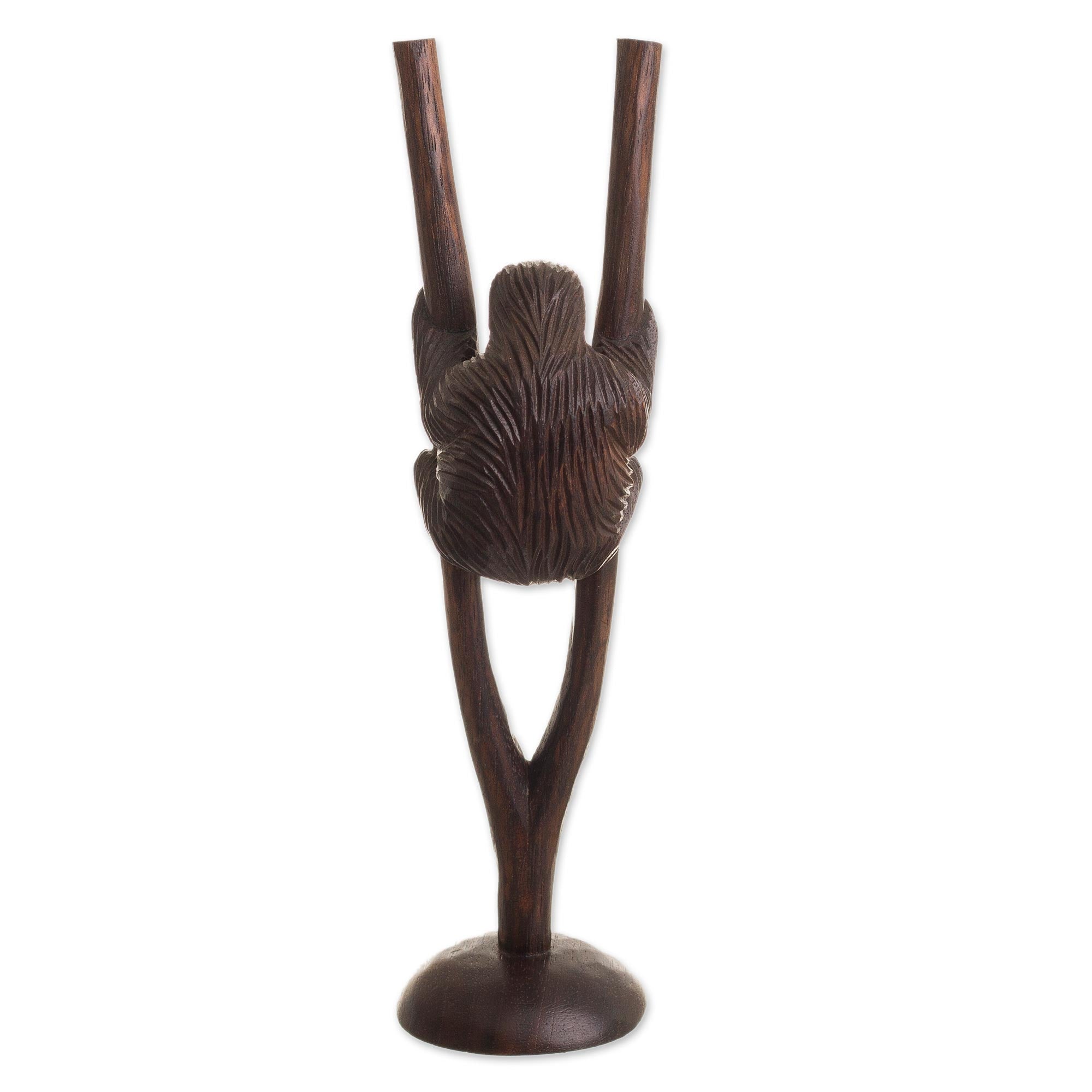 Premium Hand-Carved Cedar Wood Sloth Sculpture – Artisan Crafted in Peru