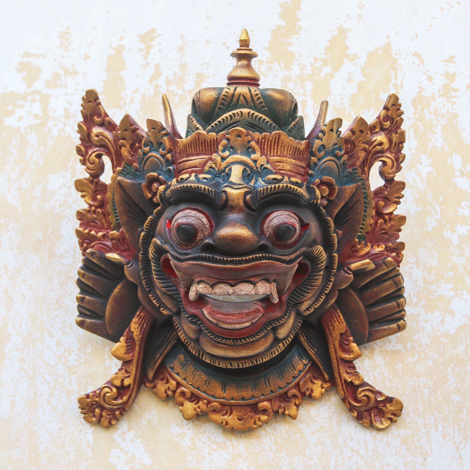 Premium Hand-Carved Balinese Bhoma Mask – Ultimate Protection & Wall Decor