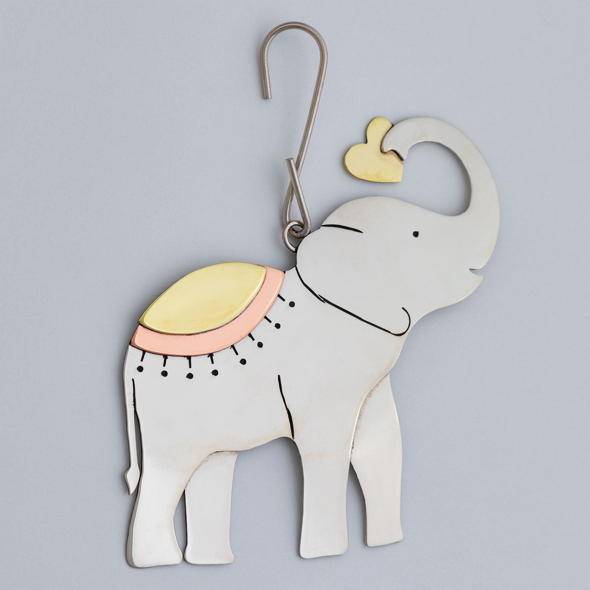 Premium Elephant Love Ornament - Handmade Fair Trade Decor