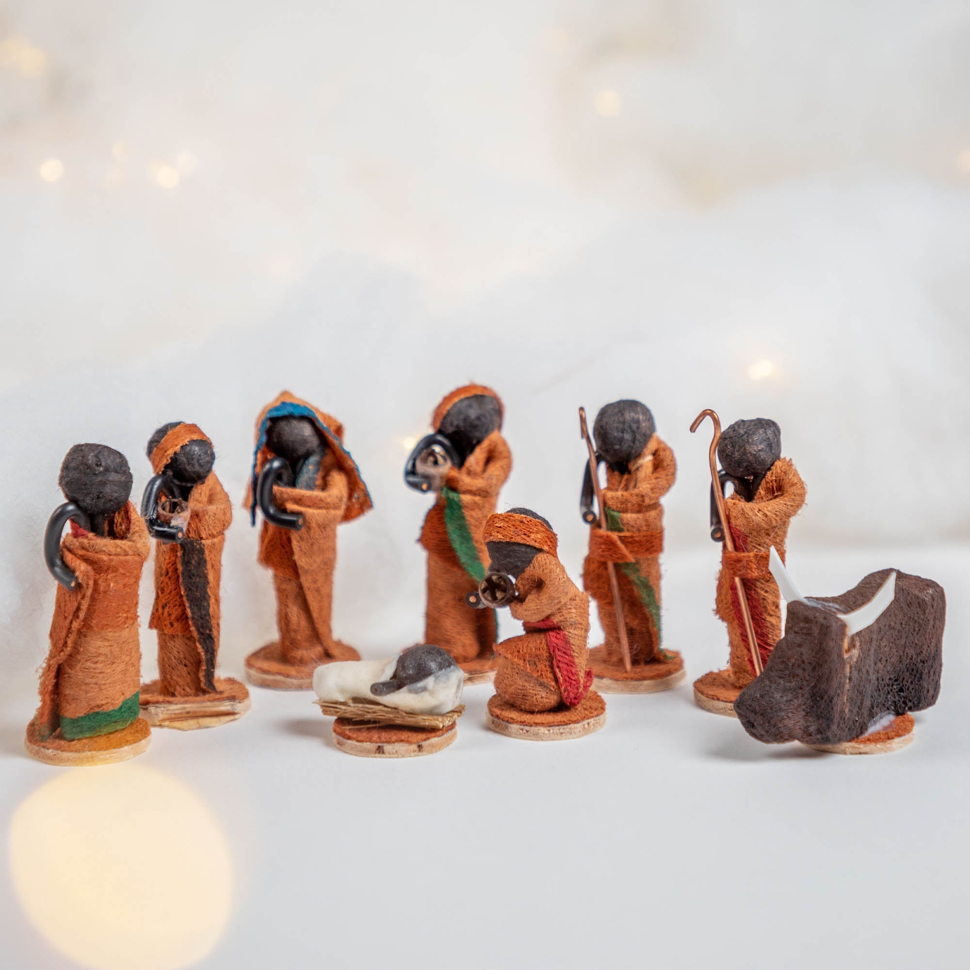 Premium Handmade Bark Cloth Nativity Set - Fair Trade from Uganda