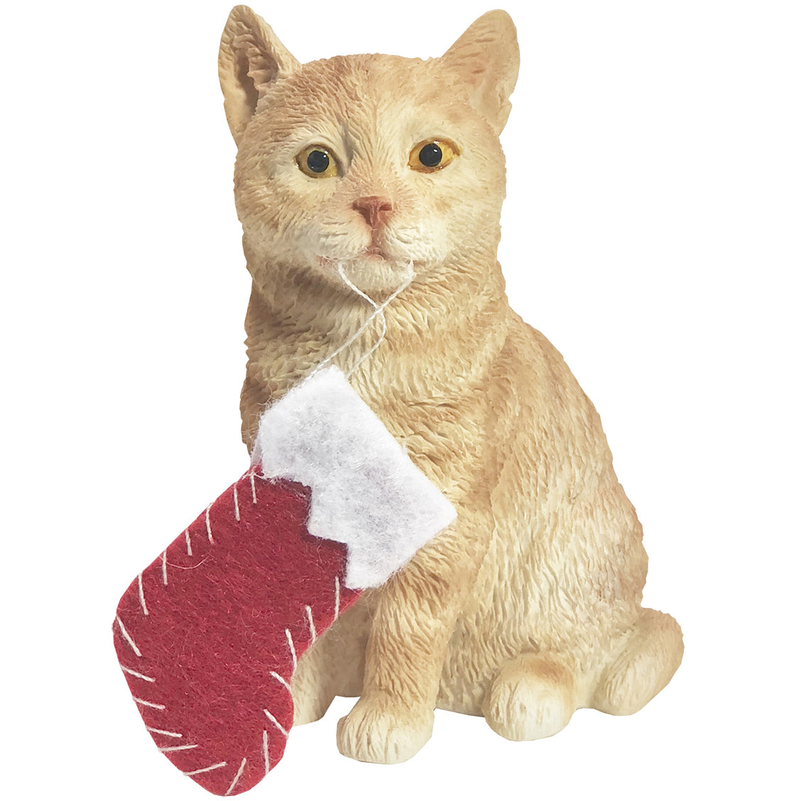 Premium Ginger Tabby Cat Sculpture - Handcrafted Realism