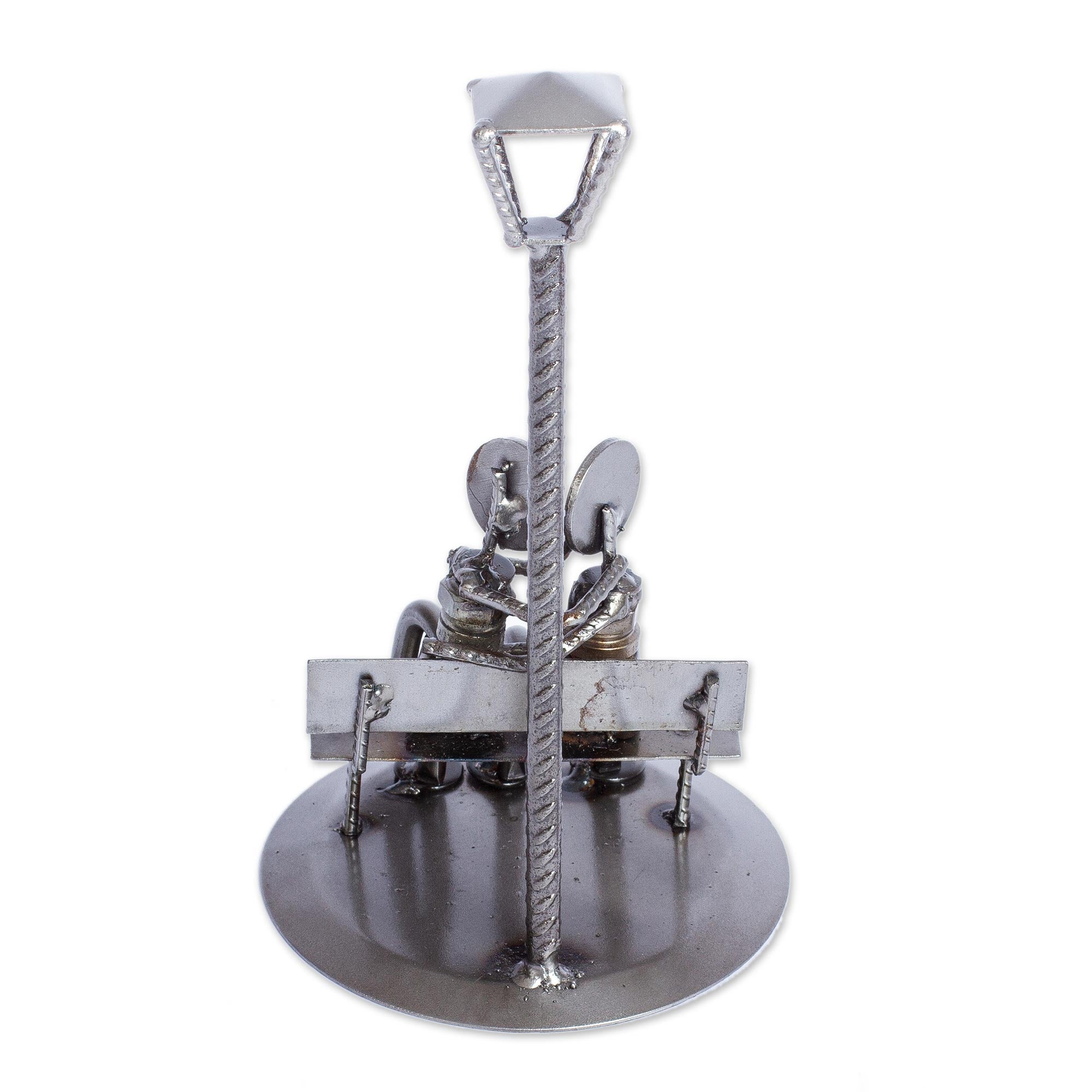 Premium Recycled Metal Sculpture: The First Kiss