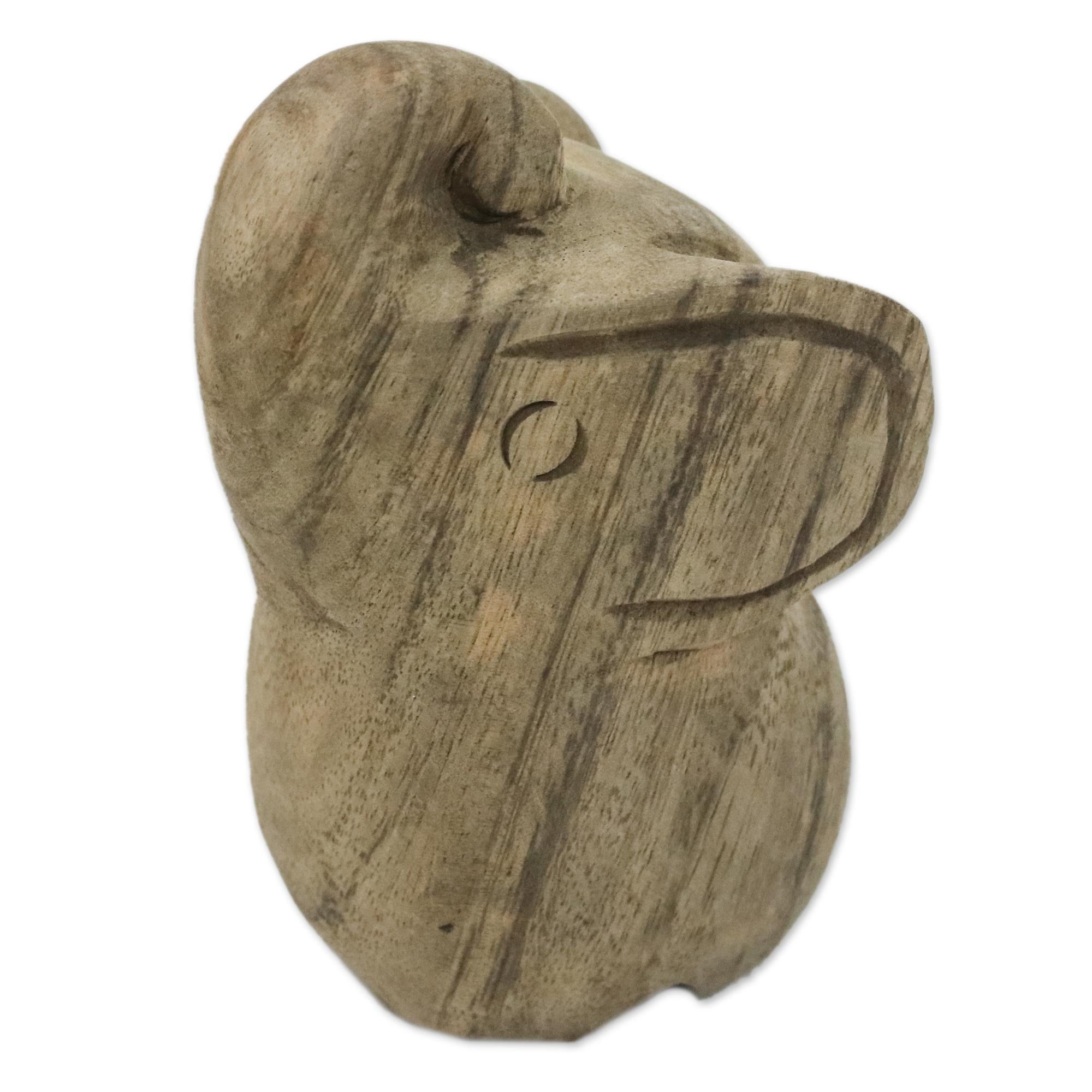 Premium Handcrafted Khan Kluay Wood Elephant Statue