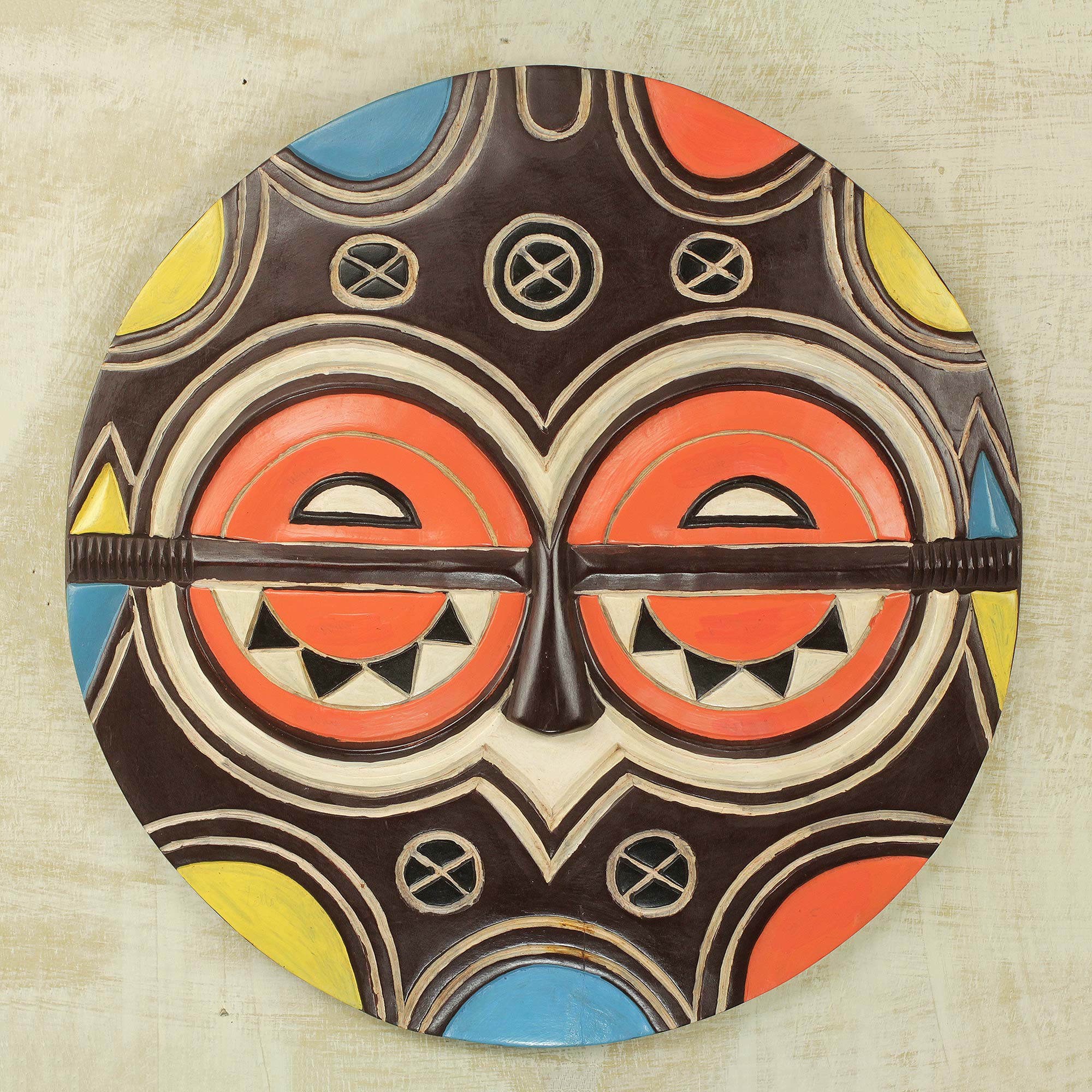 Premium Handcrafted Teke-Tsaye African Mask - Authentic Kidumu Society Wall Art