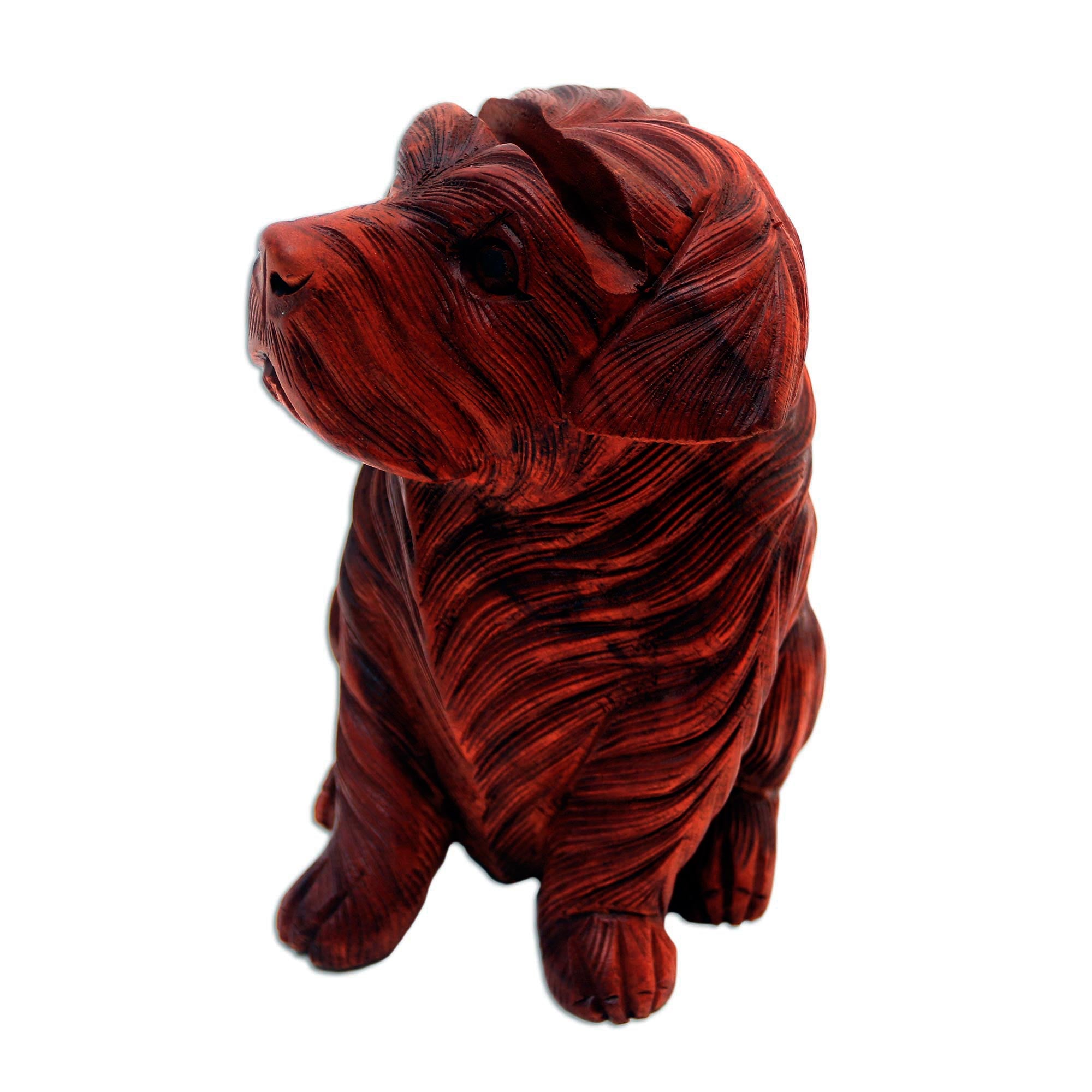 Premium Hand-Carved Suar Wood Pug Eyeglasses Holder - Ultimate Desk Companion