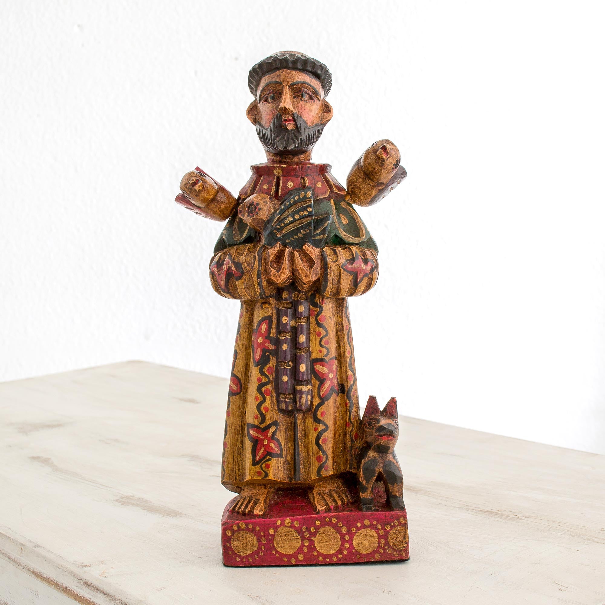 Premium Hand-Painted Saint Francis Statuette with Animals