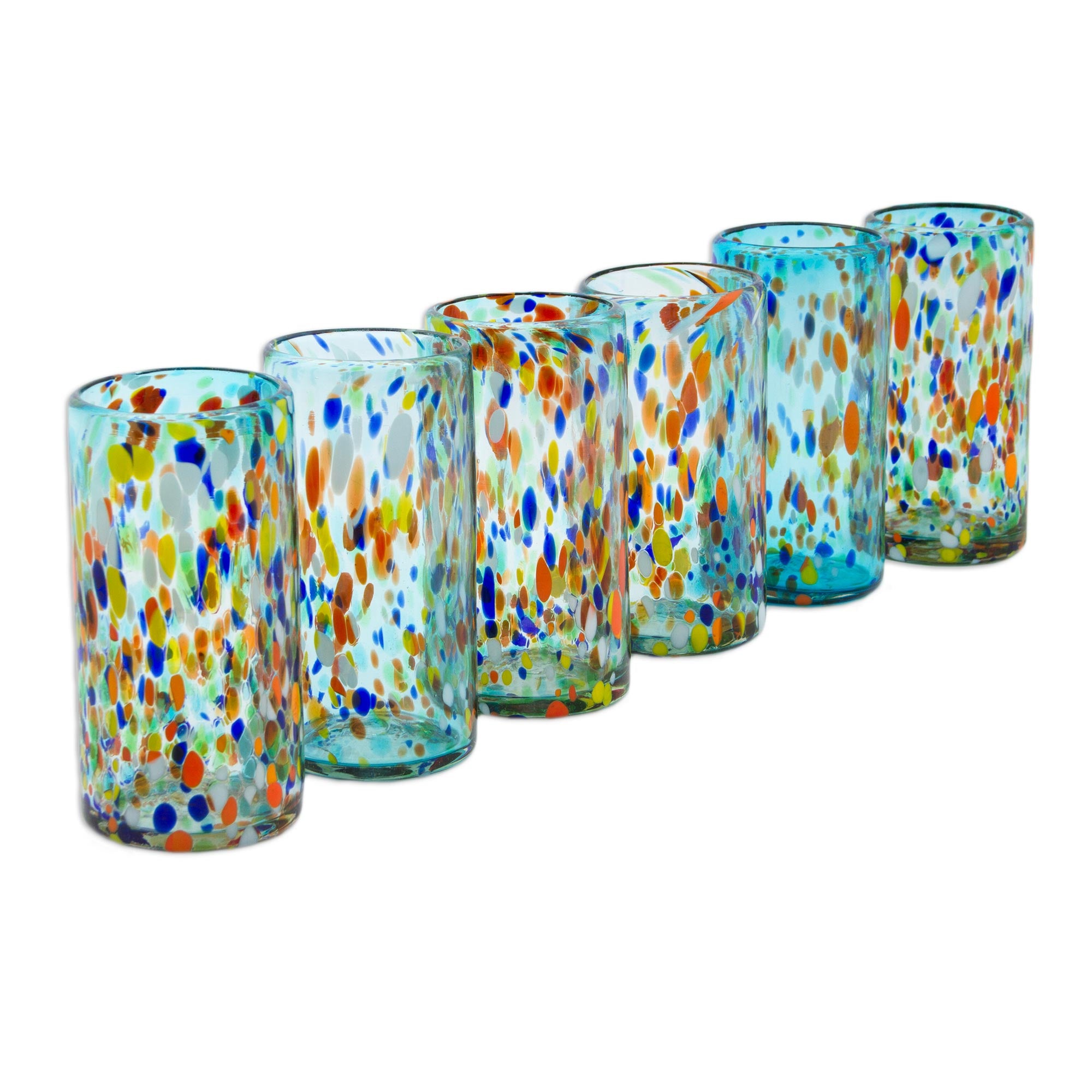 Premium Handcrafted Sky Rainbow Glass Tumblers - Set of 6