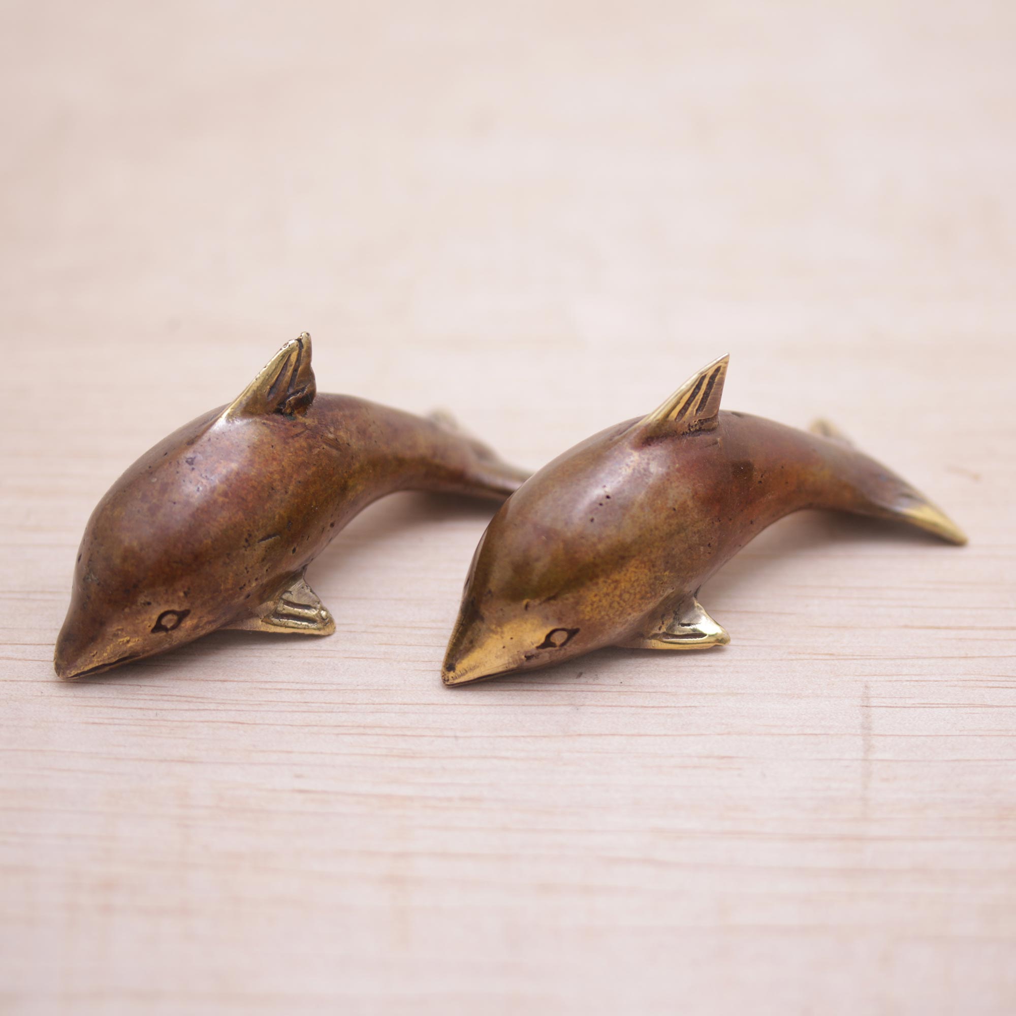 Premium Handcrafted Antique Bronze Dolphin Sculptures - Balinese Artistry