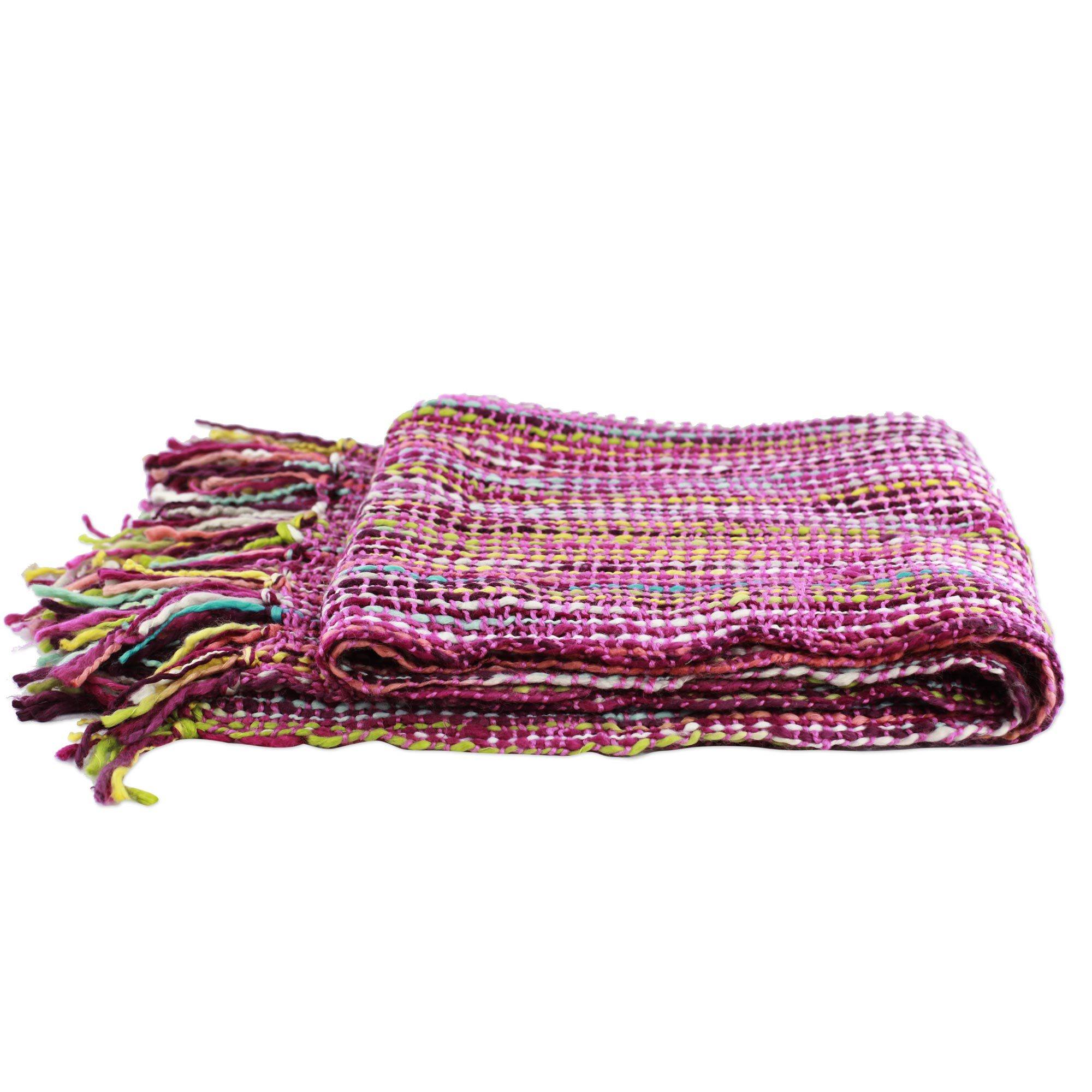 Premium Handwoven Rainbow Acrylic Throw Blanket