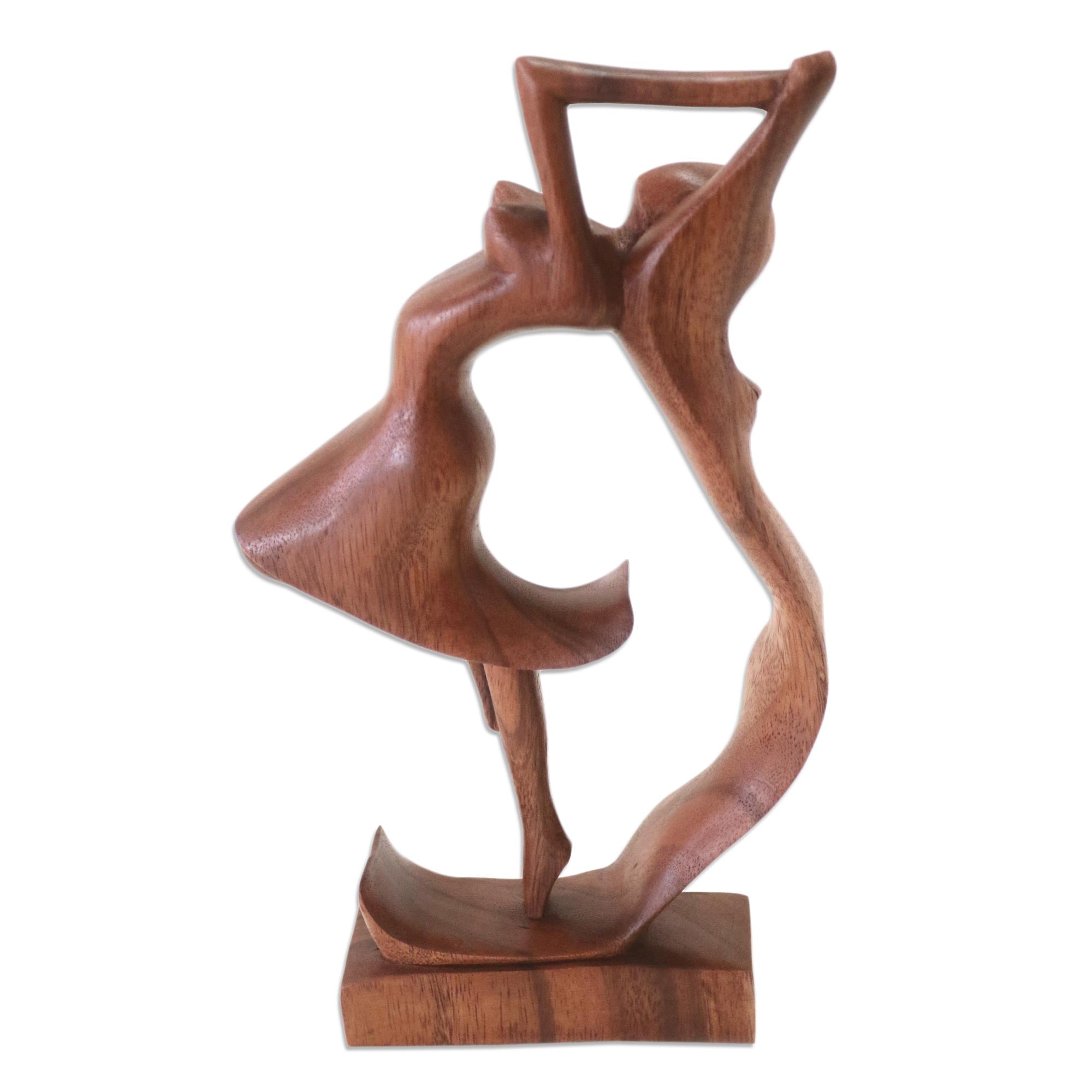 Premium Hand-Carved Dancing Woman Wood Statue - Ultimate Artisan Craft