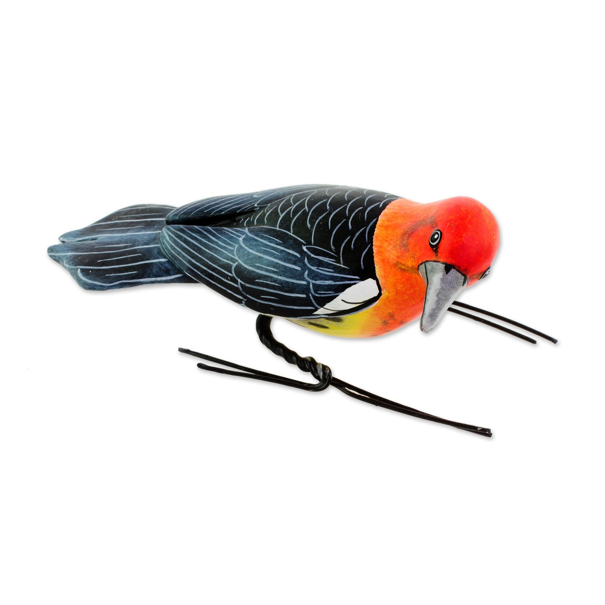 Premium Handcrafted Woodpecker Ceramic Figurine - Authentic Guatemalan Art