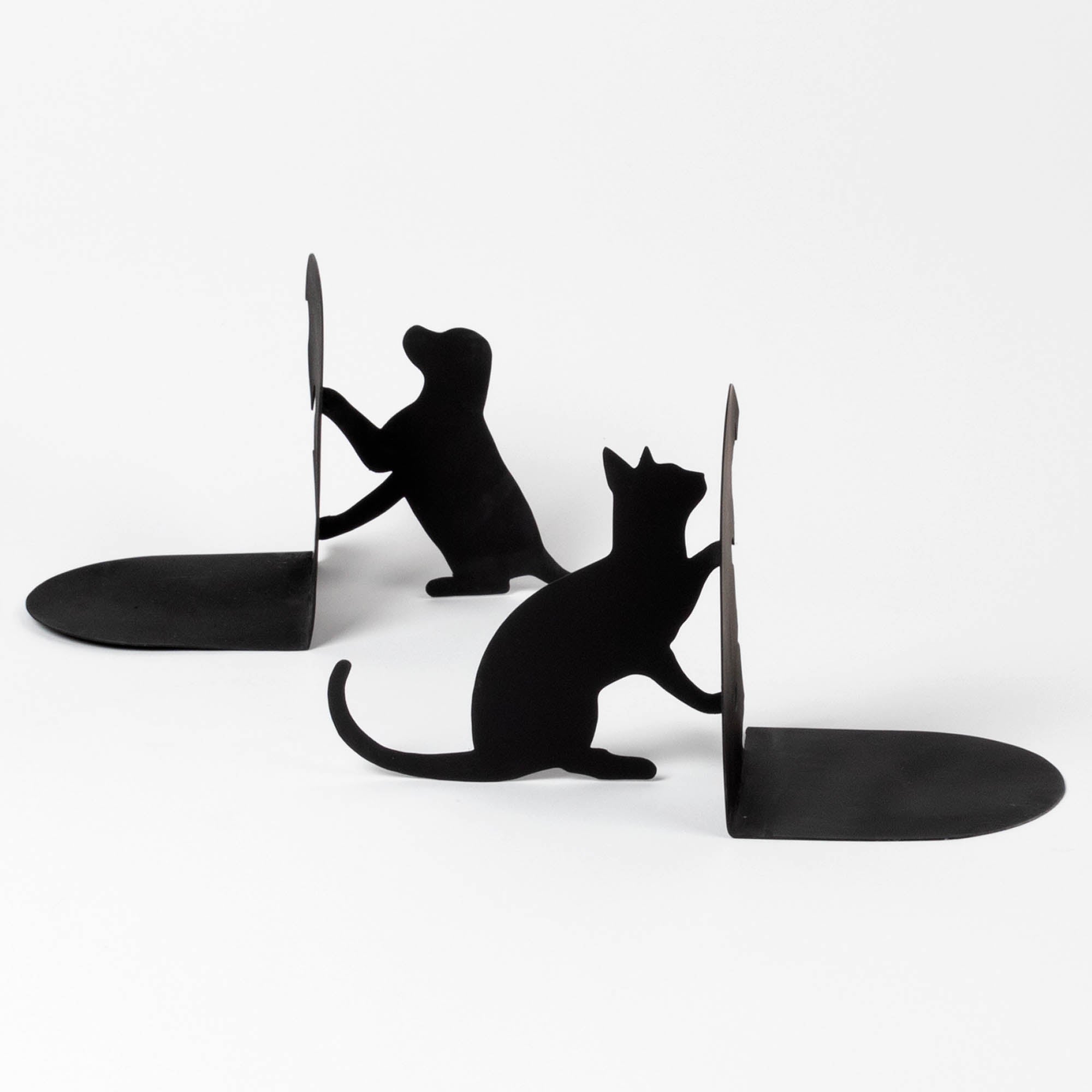 Premium Handcrafted Metal Pet Bookends - Cats & Dogs