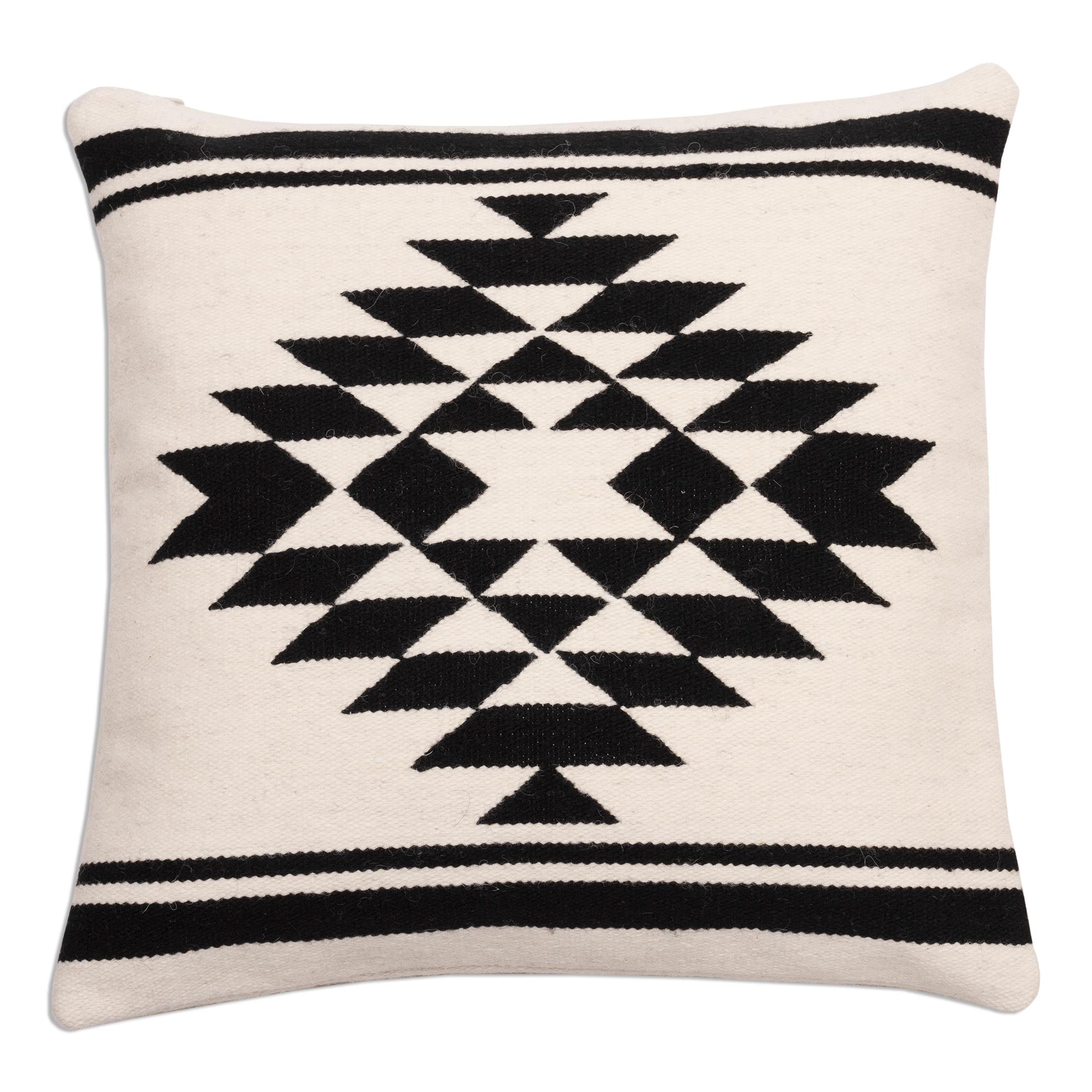 Premium Handwoven Diamond Pattern Wool Cushion Cover from Peru