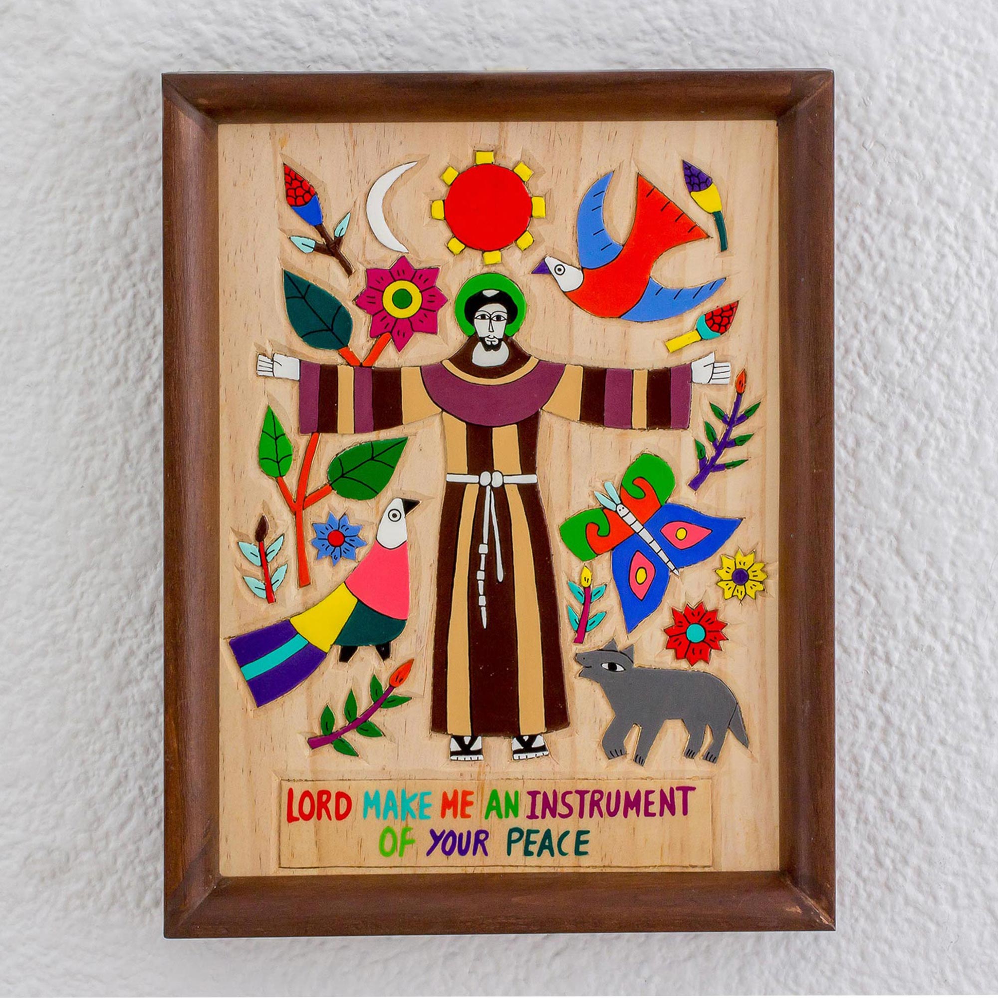 Premium Hand-Carved Jesus Christ Wood Relief Panel - El Salvador Artisan Craft