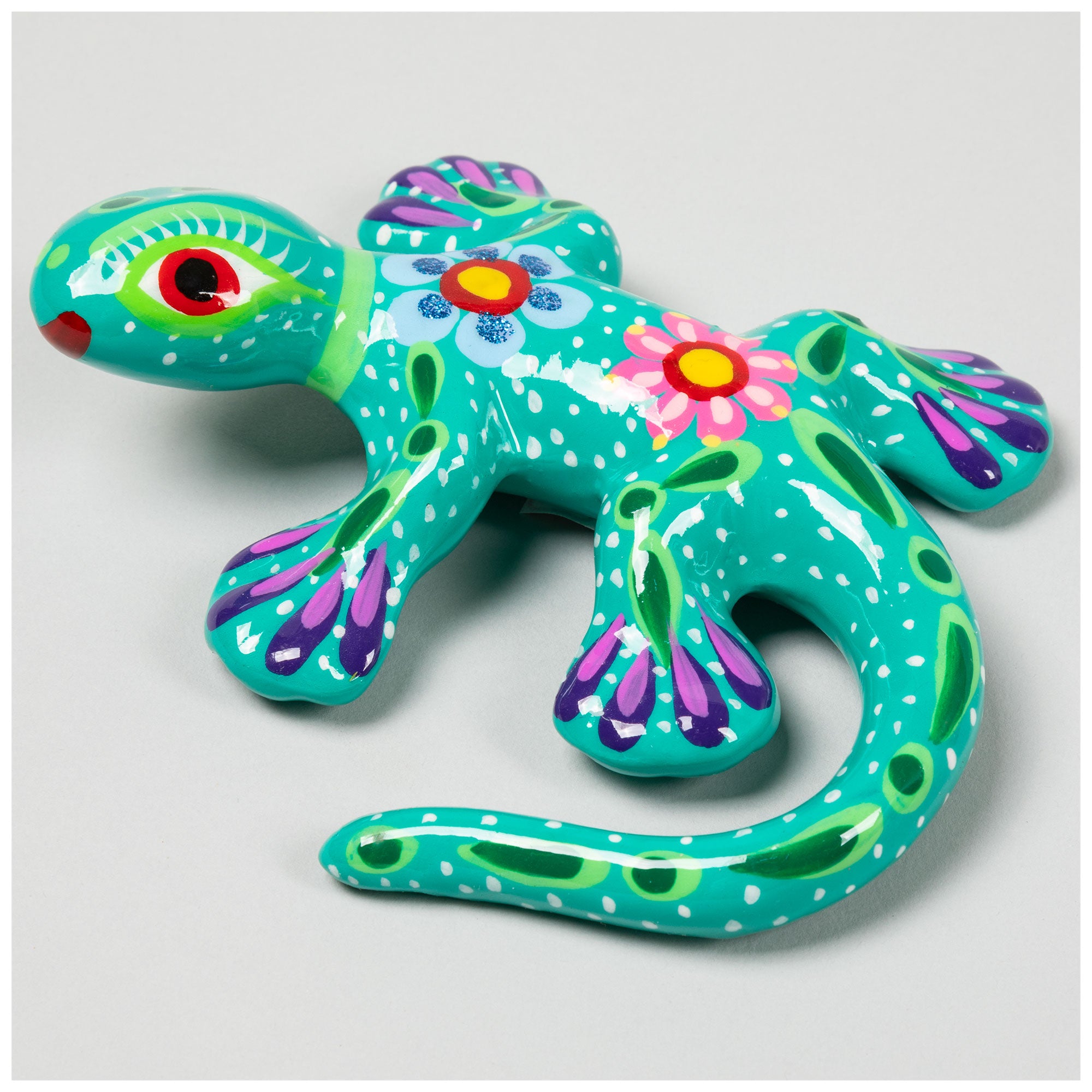 Premium Hand-Painted Ceramic Gecko Wall Art