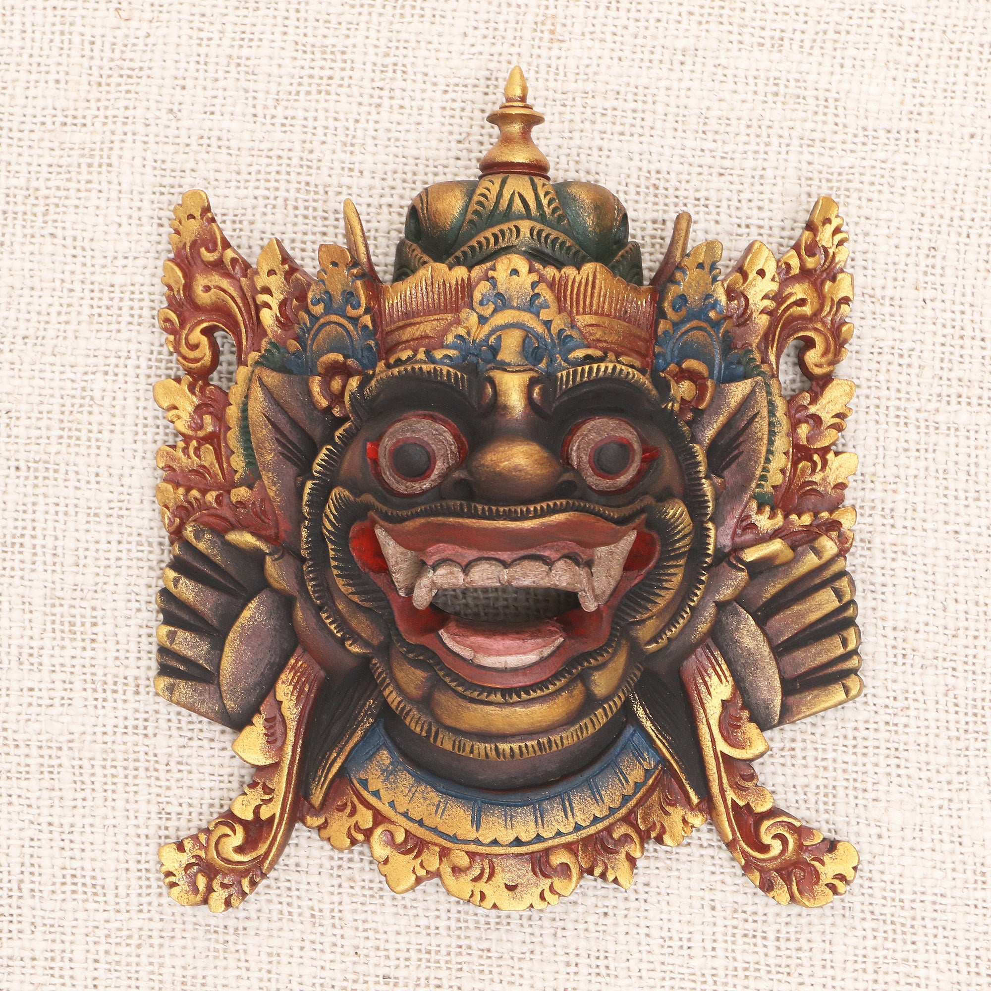 Premium Hand-Carved Balinese Bhoma Mask – Ultimate Protection & Wall Decor