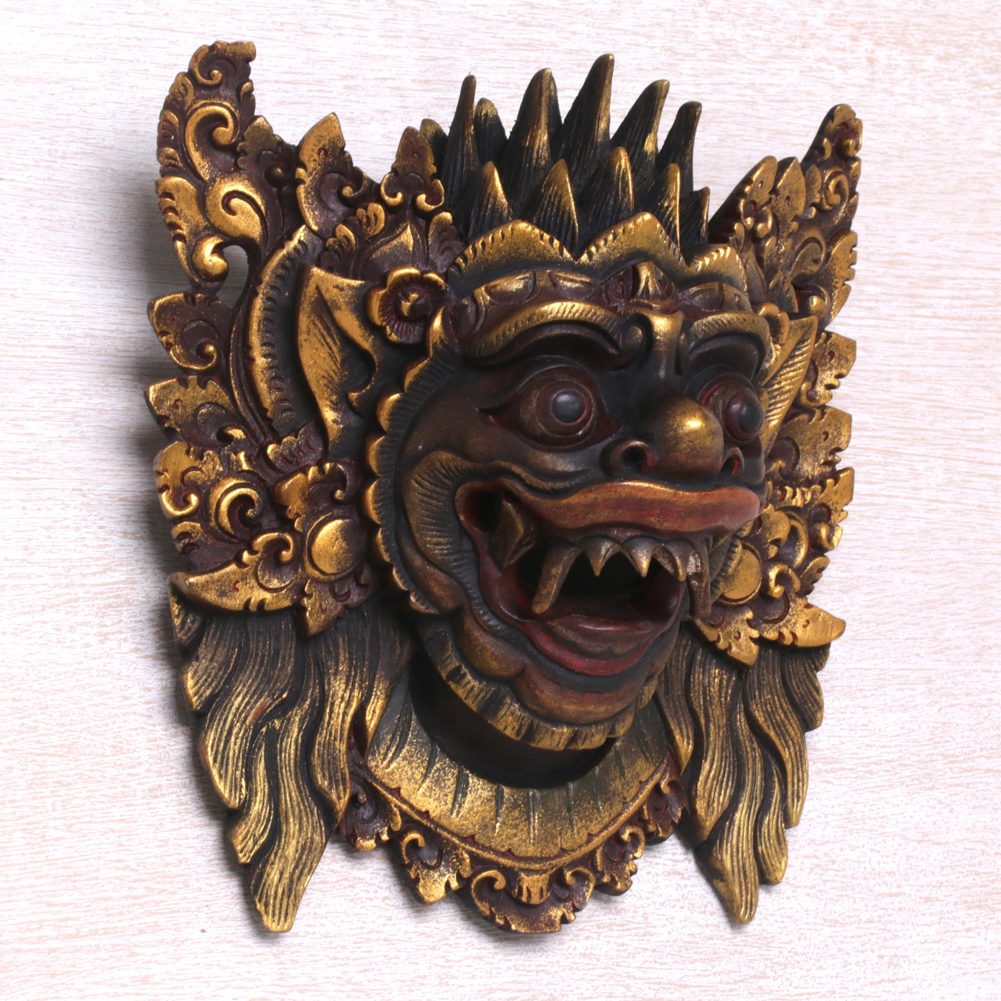 Premium Narasinga Hindu Wall Mask - Handcrafted Spiritual Decor